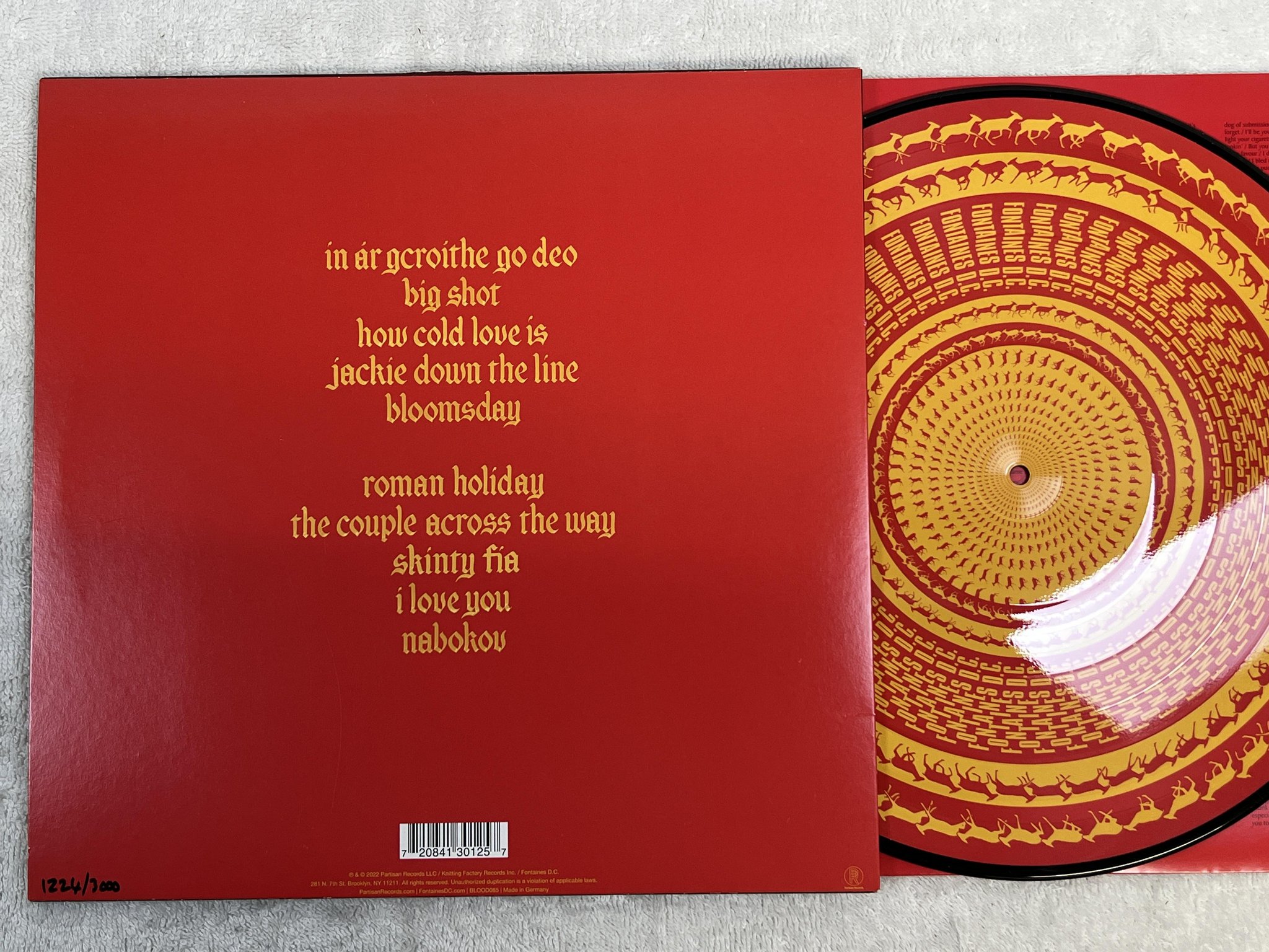 Omslagsbild för skivan FOUNTAINES D.C. Skinty Fia LP 2022 BLOOD085 *** Rare Zoetrope pressing ***