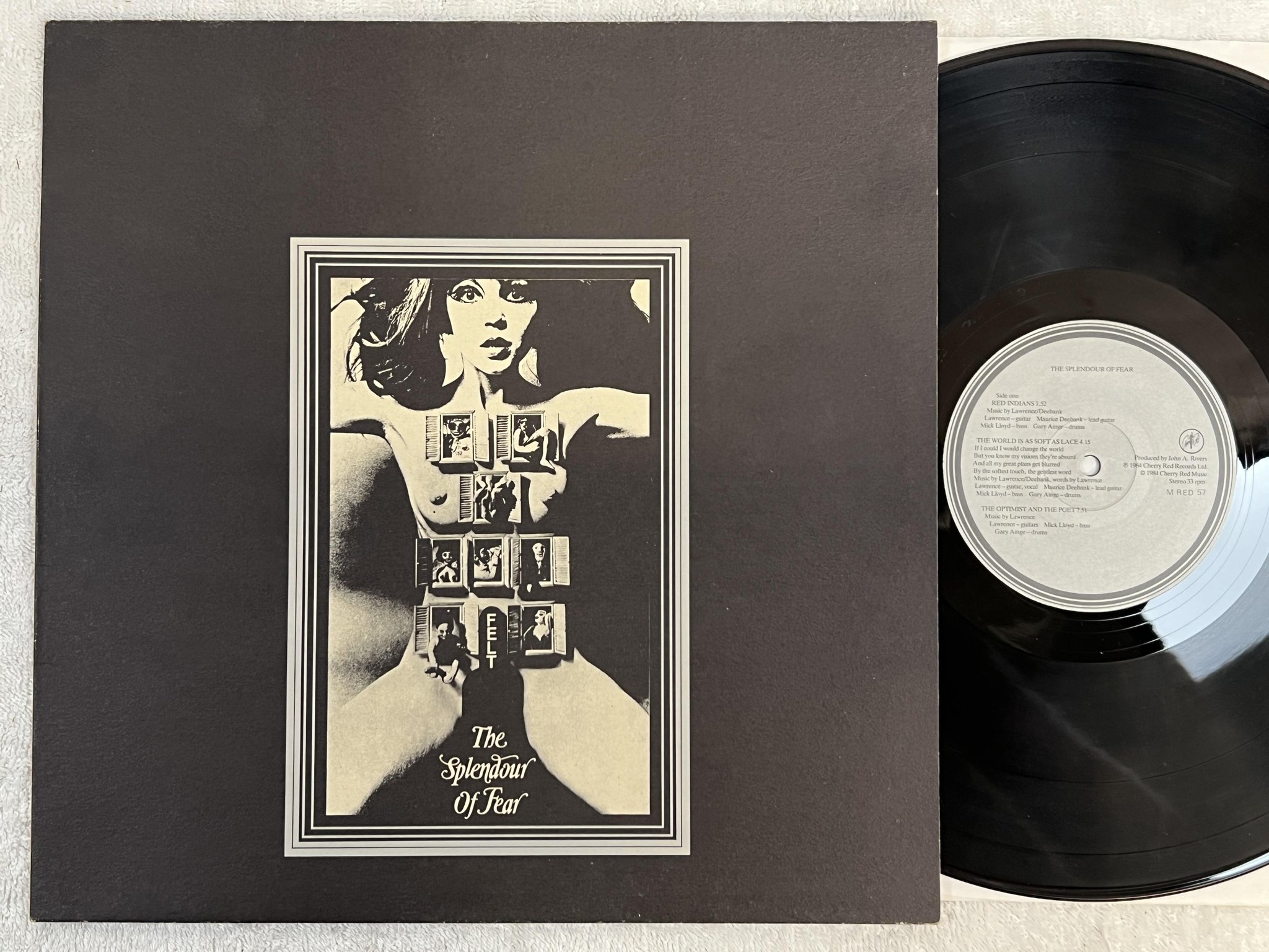Omslagsbild för skivan FELT The Splendour Of Fear LP -84 UK cherry red M RED 57 *** Indie rock ***