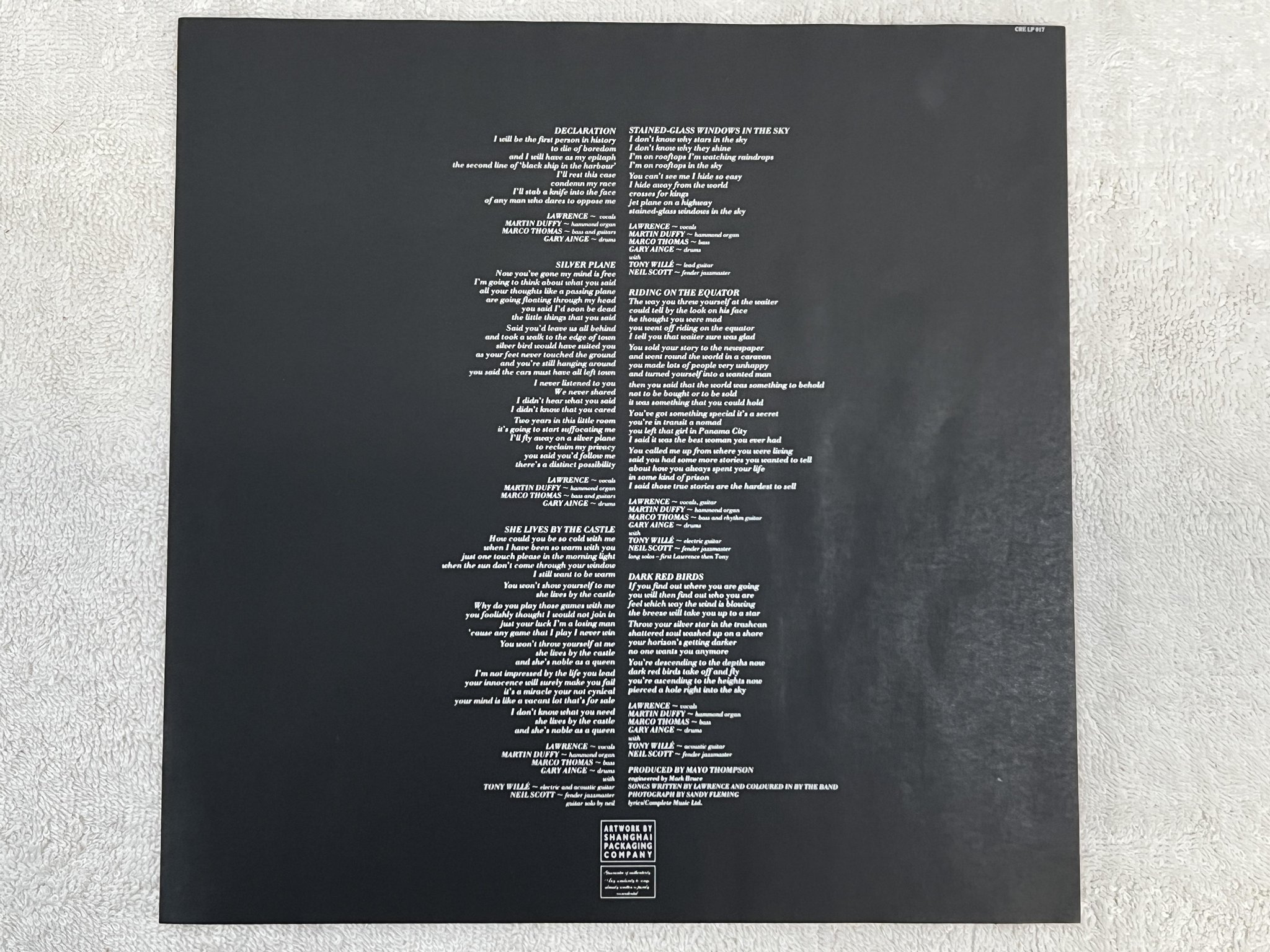 Omslagsbild för skivan FELT Poem Of The River LP -87 UK CREATION CRE LP 017