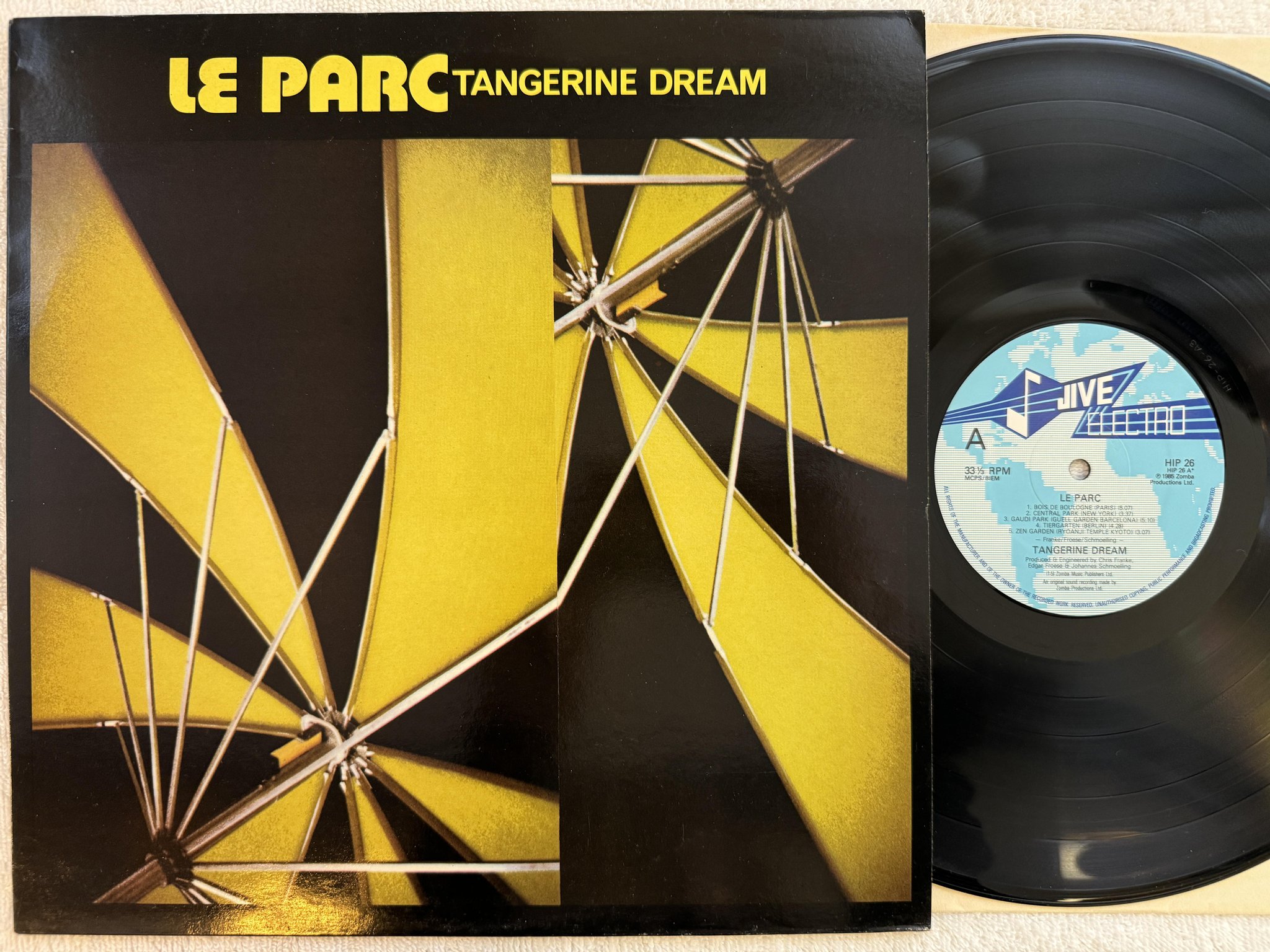 Omslagsbild för skivan TANGERINE DREAM le parc LP -85 Ger JIVE ELECTRO HIP 26