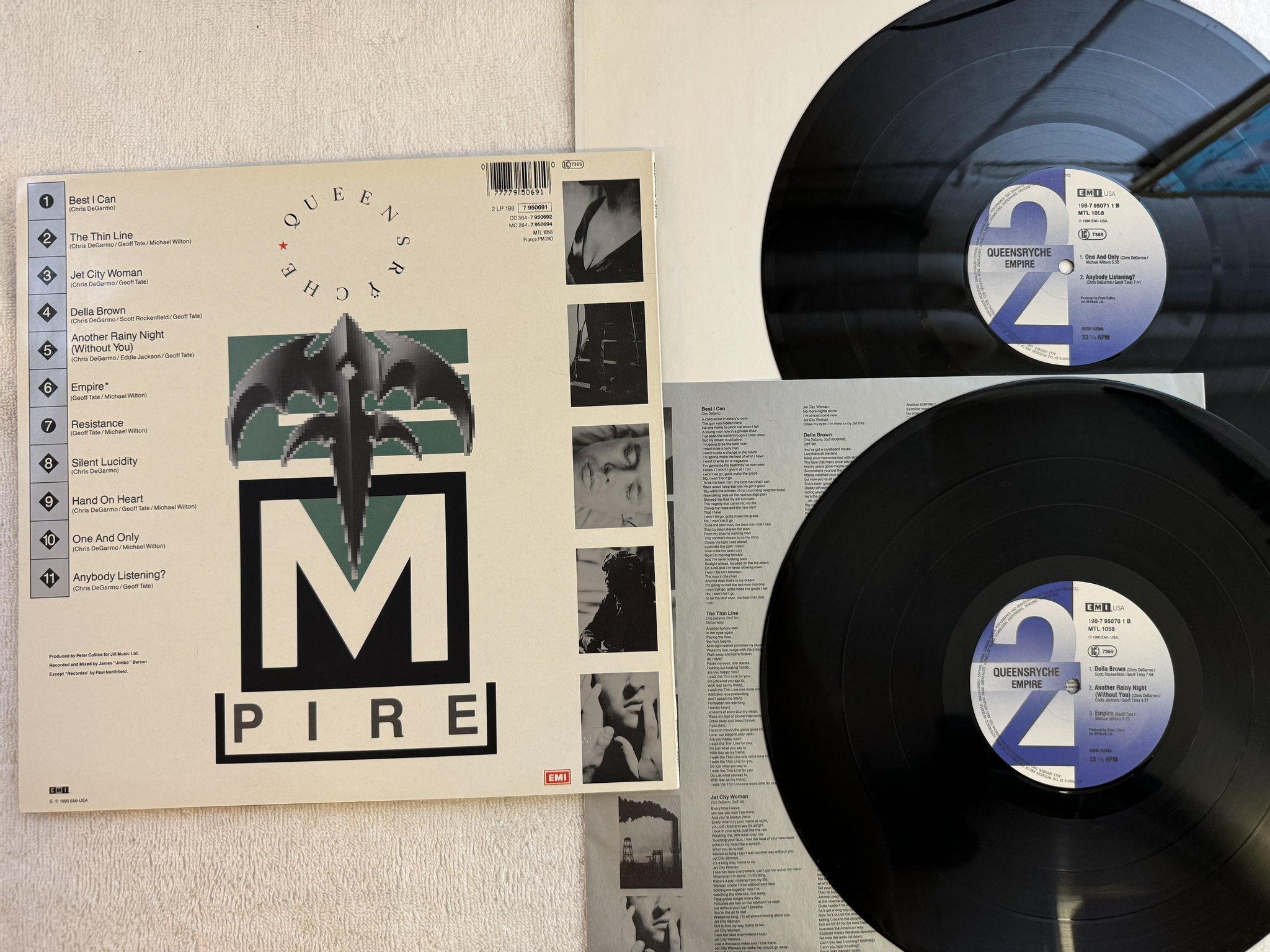 Omslagsbild för skivan QUEENSRYCHE empire 2xLP -90 EMI USA 198-7 95070 1