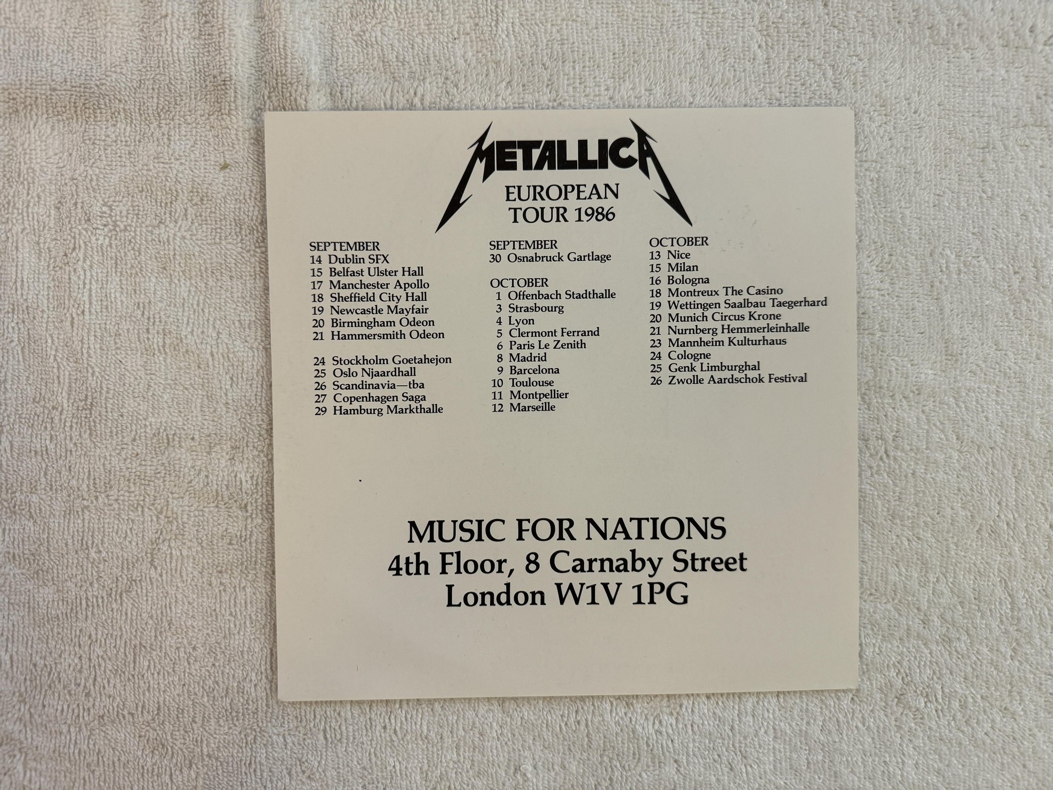 Omslagsbild för skivan METALLICA master of puppets LP -86 MUSIC FOR NATIONS MFN 60