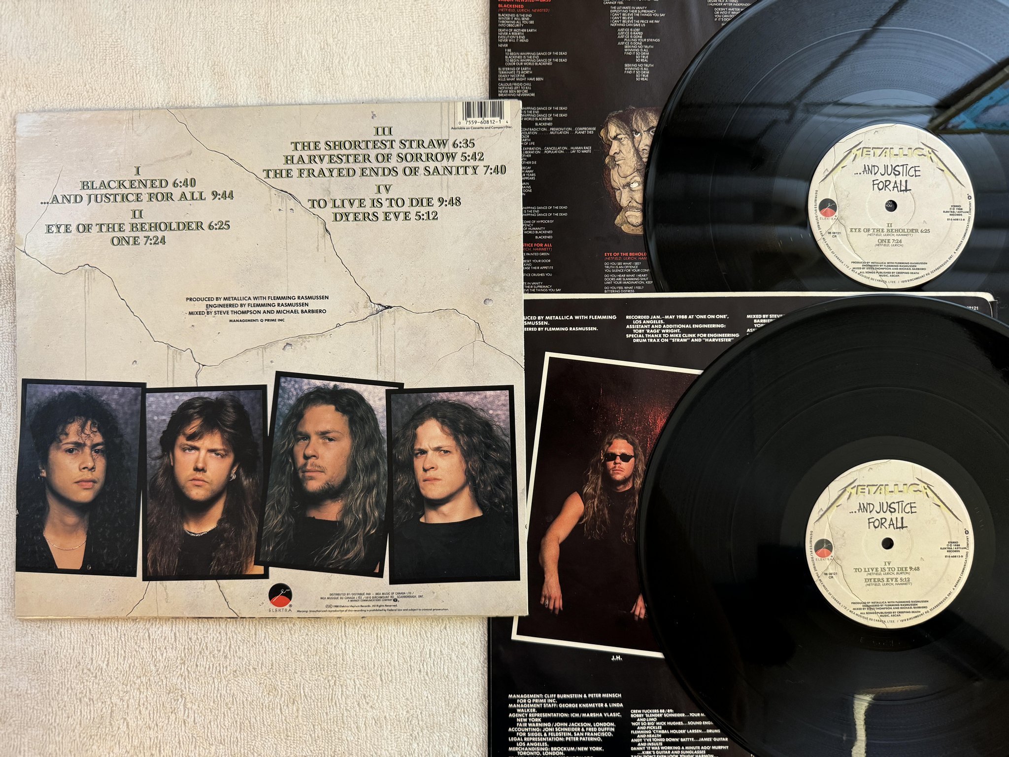 Omslagsbild för skivan METALLICA ...and justice for all LP -88 Can ELEKTRA 96 08121 CR