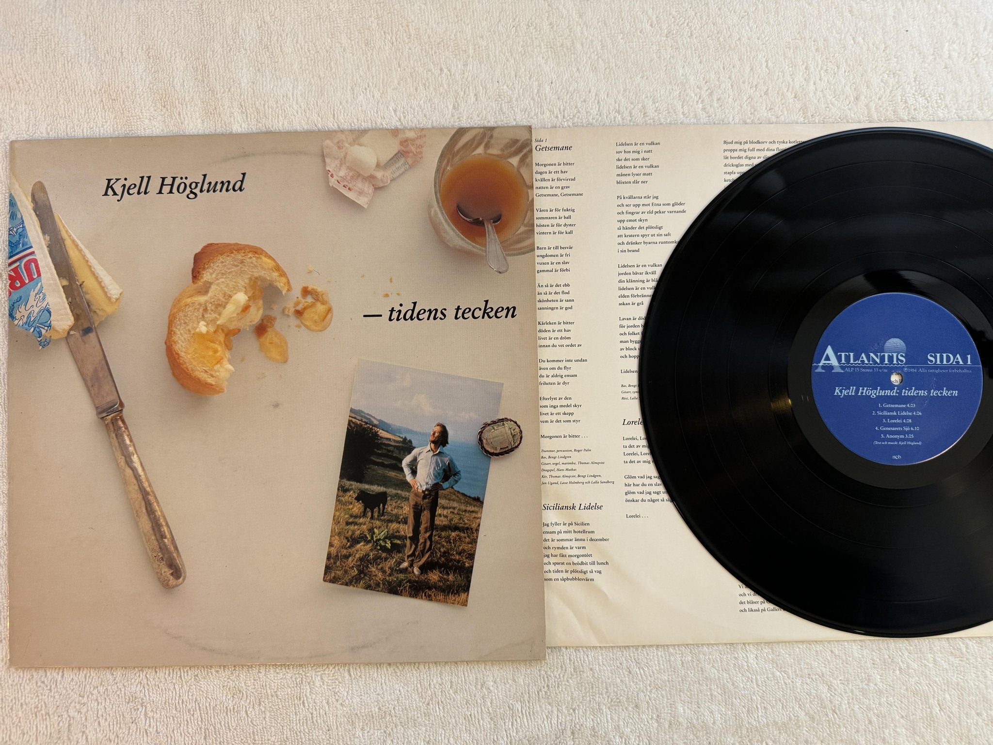 Omslagsbild för skivan KJELL HÖGLUND tidens tecken LP -84 ATLANTIS ALP 15