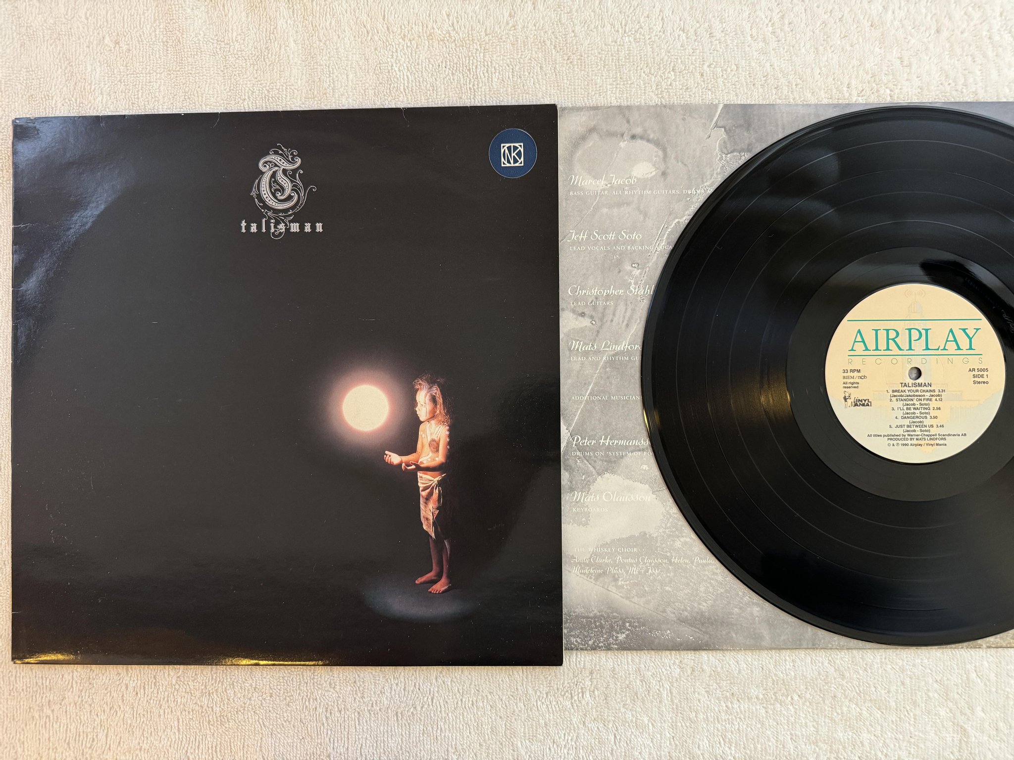 Omslagsbild för skivan TALISMAN s/t LP -90 AIR PLAY AR 5005 *** HARDROCK ***