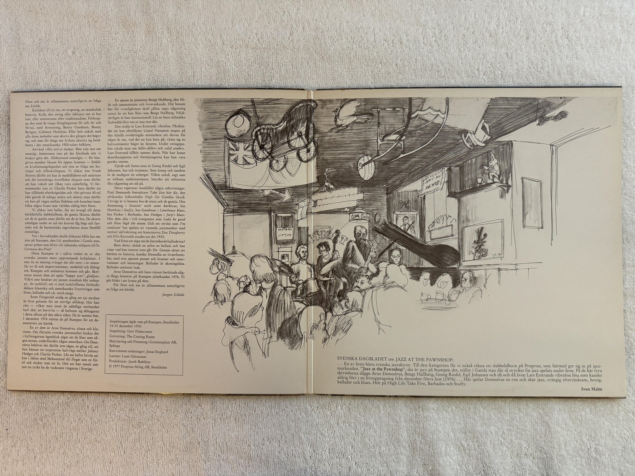 Omslagsbild för skivan ARNE DOMNERUS jazz at the pawnshop 2xLP PROPRIUS PROP 7778/9 ** Audiophile **