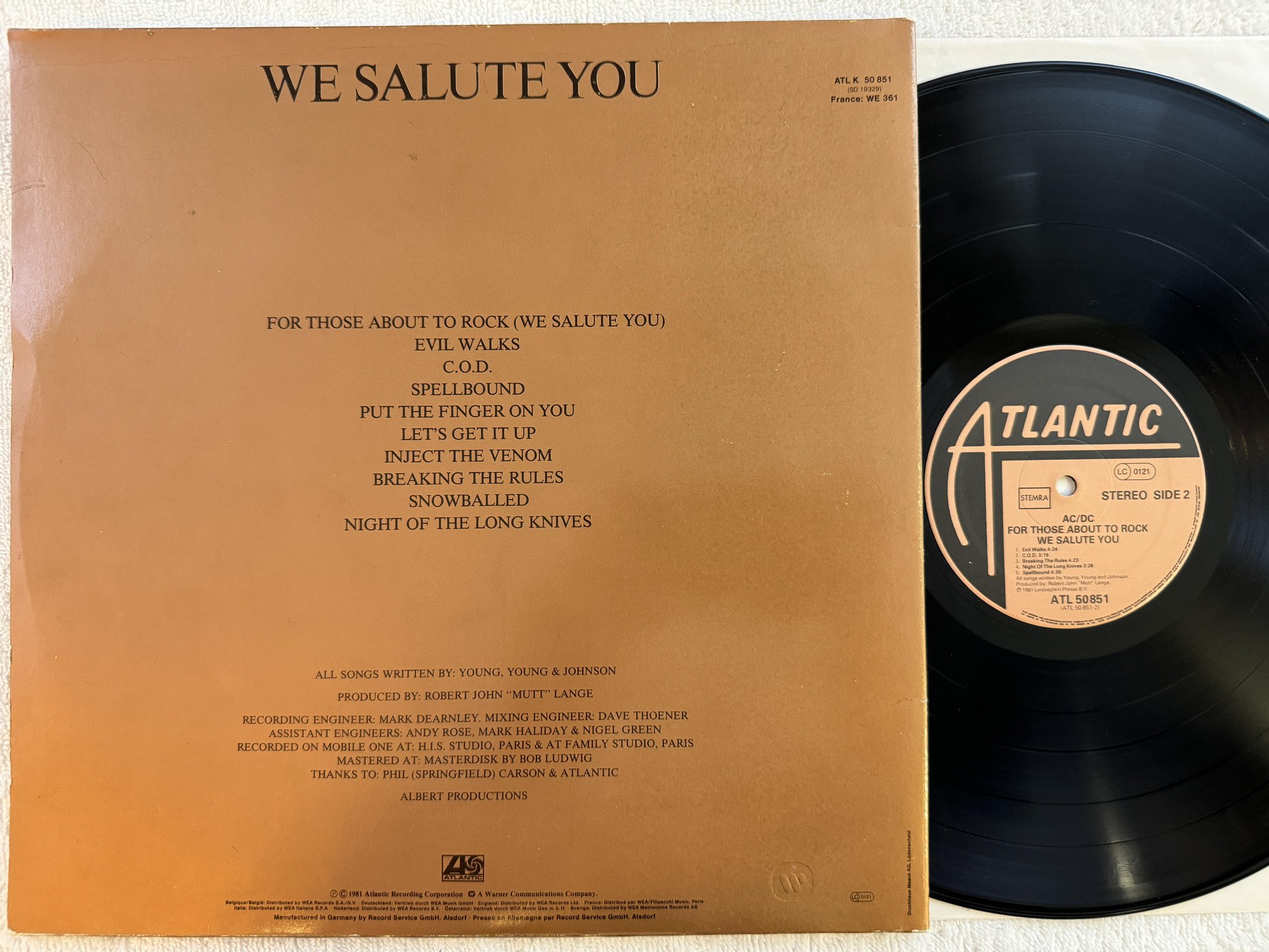 Omslagsbild för skivan AC/DC for those about to rock LP -81 Hol ATLANTIC ATL 50851