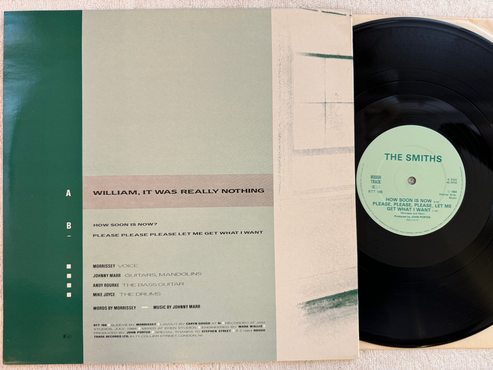 Omslagsbild för skivan THE SMITHS William, it was really nothing 12" -84 UK ROUGH TRADE RTT 166