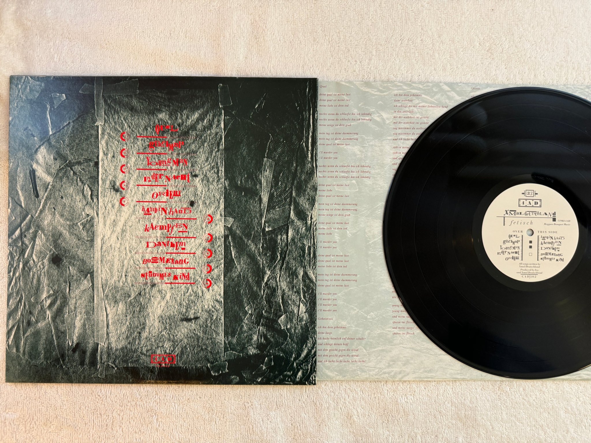 Omslagsbild för skivan XMAL DEUTCHLAND Fetisch LP -83 UK 4AD CAD-302 *** GOTH ROCK ***