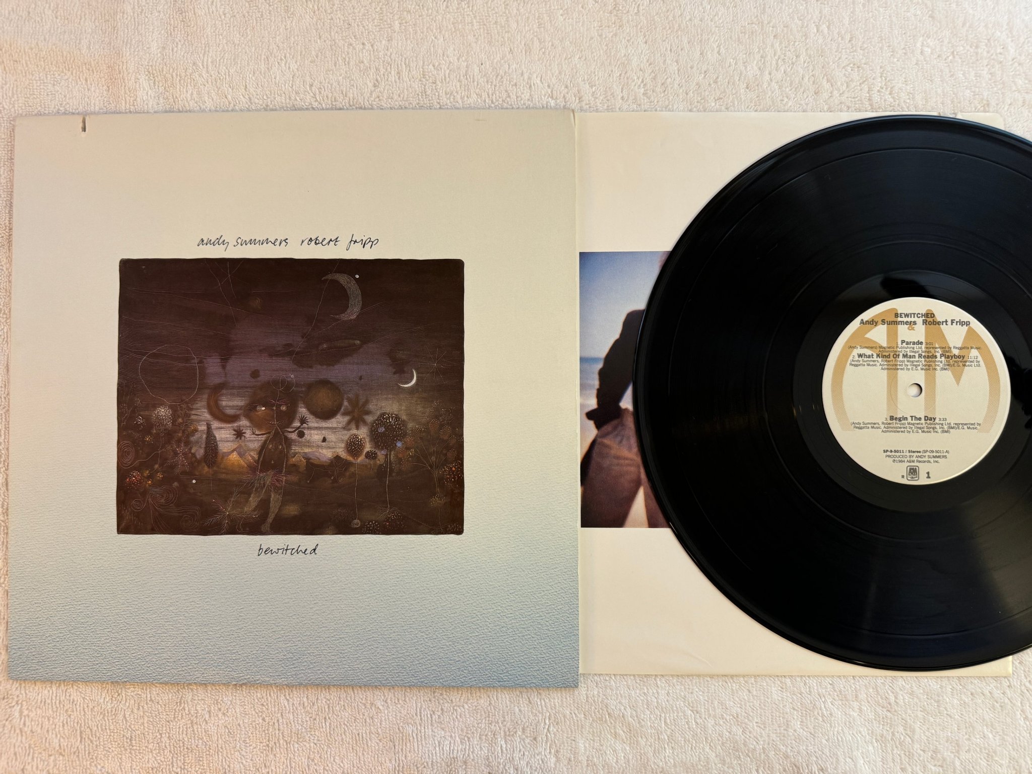 Omslagsbild för skivan ANDY SUMMERS ROBERT FRIPP bewitched LP -84 US A&M SP 9-5011