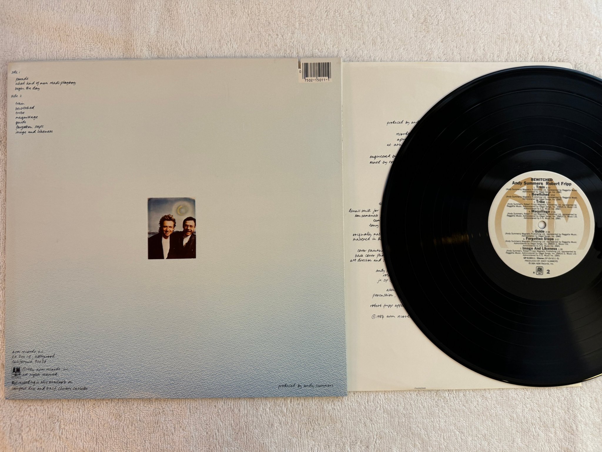 Omslagsbild för skivan ANDY SUMMERS ROBERT FRIPP bewitched LP -84 US A&M SP 9-5011