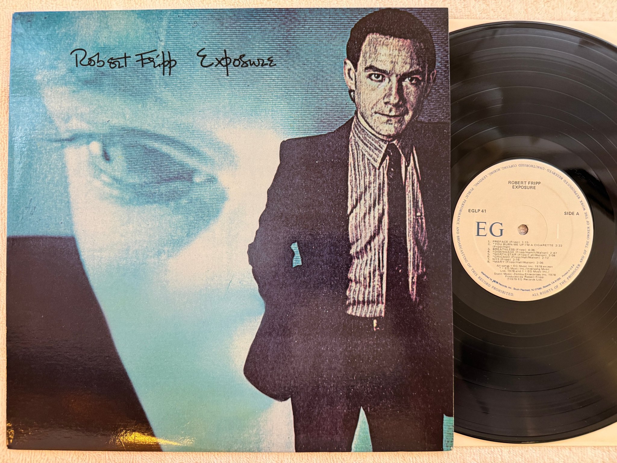 Omslagsbild för skivan ROBERT FRIPP exposure LP -85 US EG EGLP 41