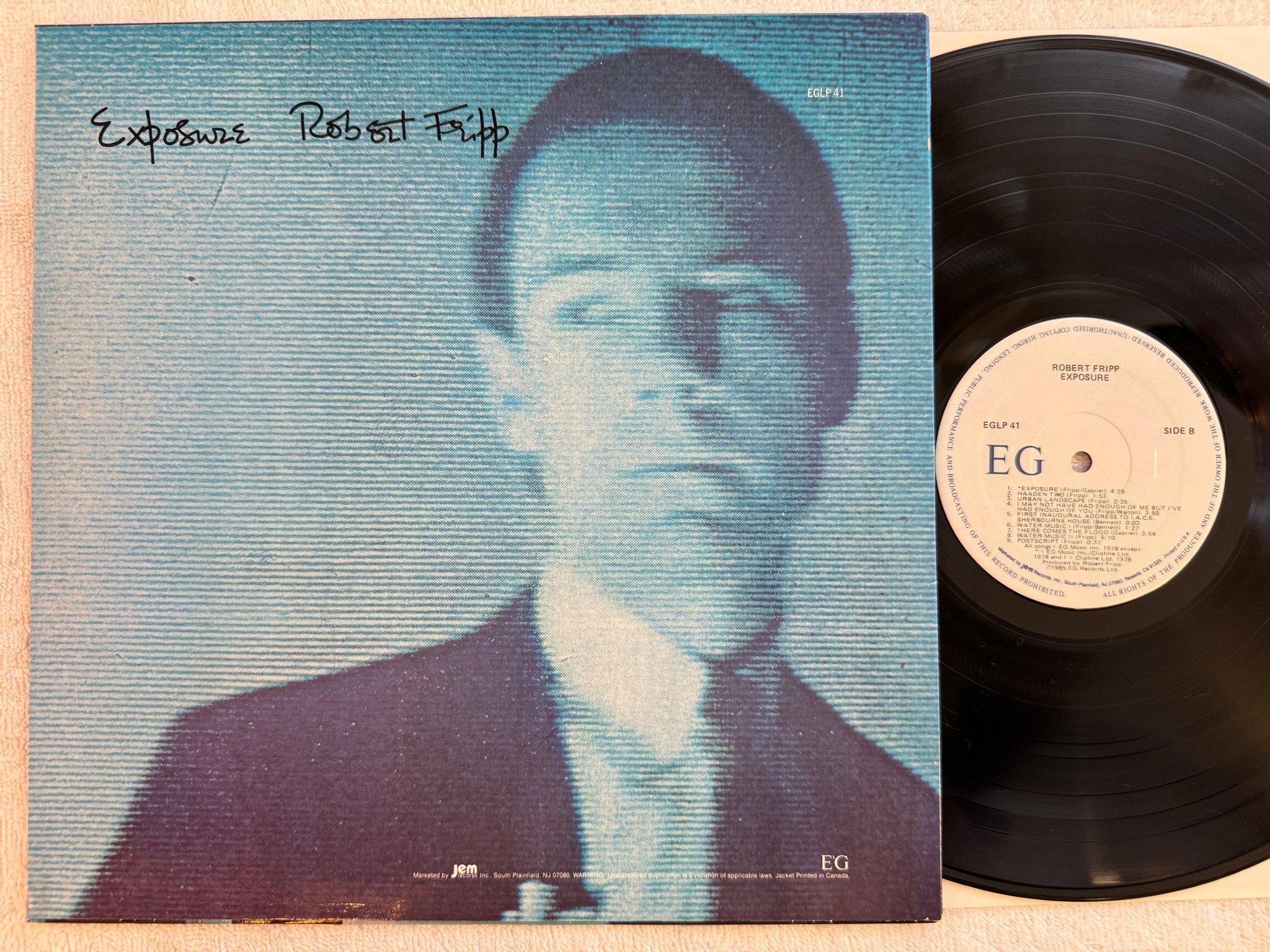 Omslagsbild för skivan ROBERT FRIPP exposure LP -85 US EG EGLP 41