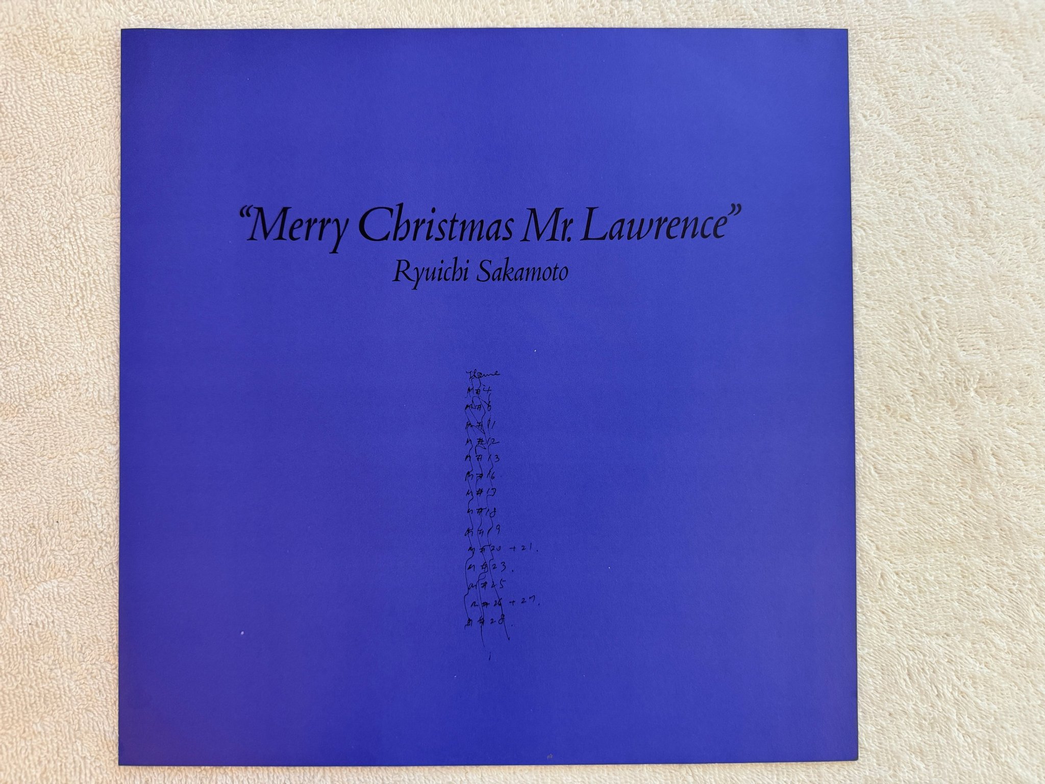 Omslagsbild för skivan RYUICHI SAKAMOTO Merry Christmas Mr. Lawrence LP -83 Japan LONDON L28N 1008