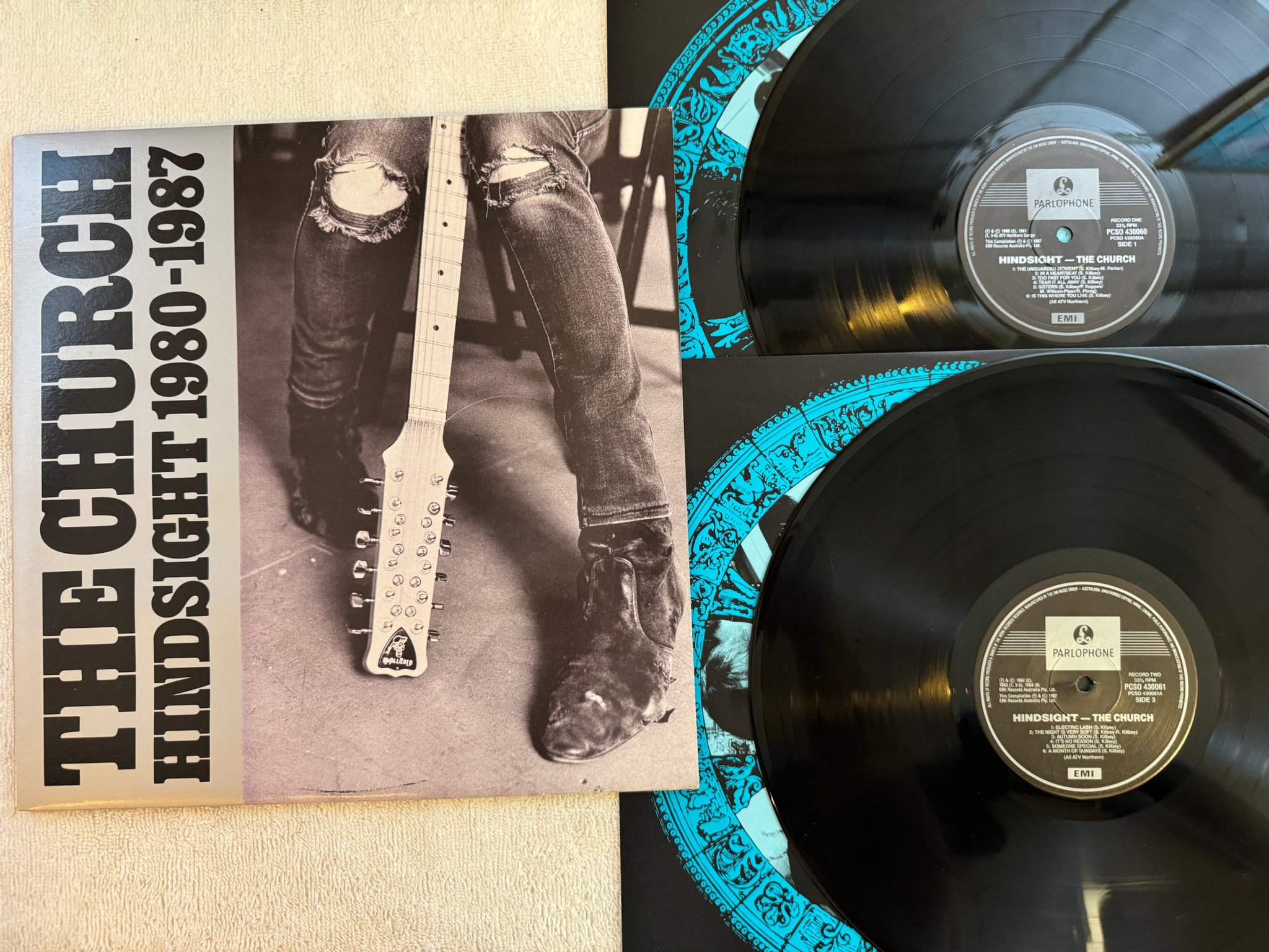 Omslagsbild för skivan THE CHURCH Hindsight 1980-1987 2xLP -87 Australia PARLOPHONE PCSO 430060/1