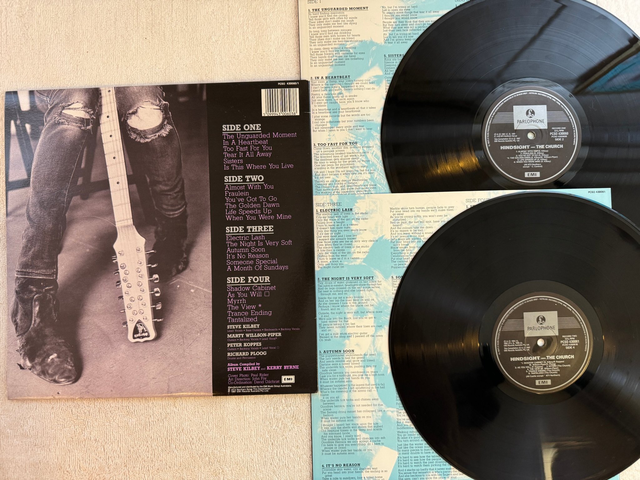 Omslagsbild för skivan THE CHURCH Hindsight 1980-1987 2xLP -87 Australia PARLOPHONE PCSO 430060/1