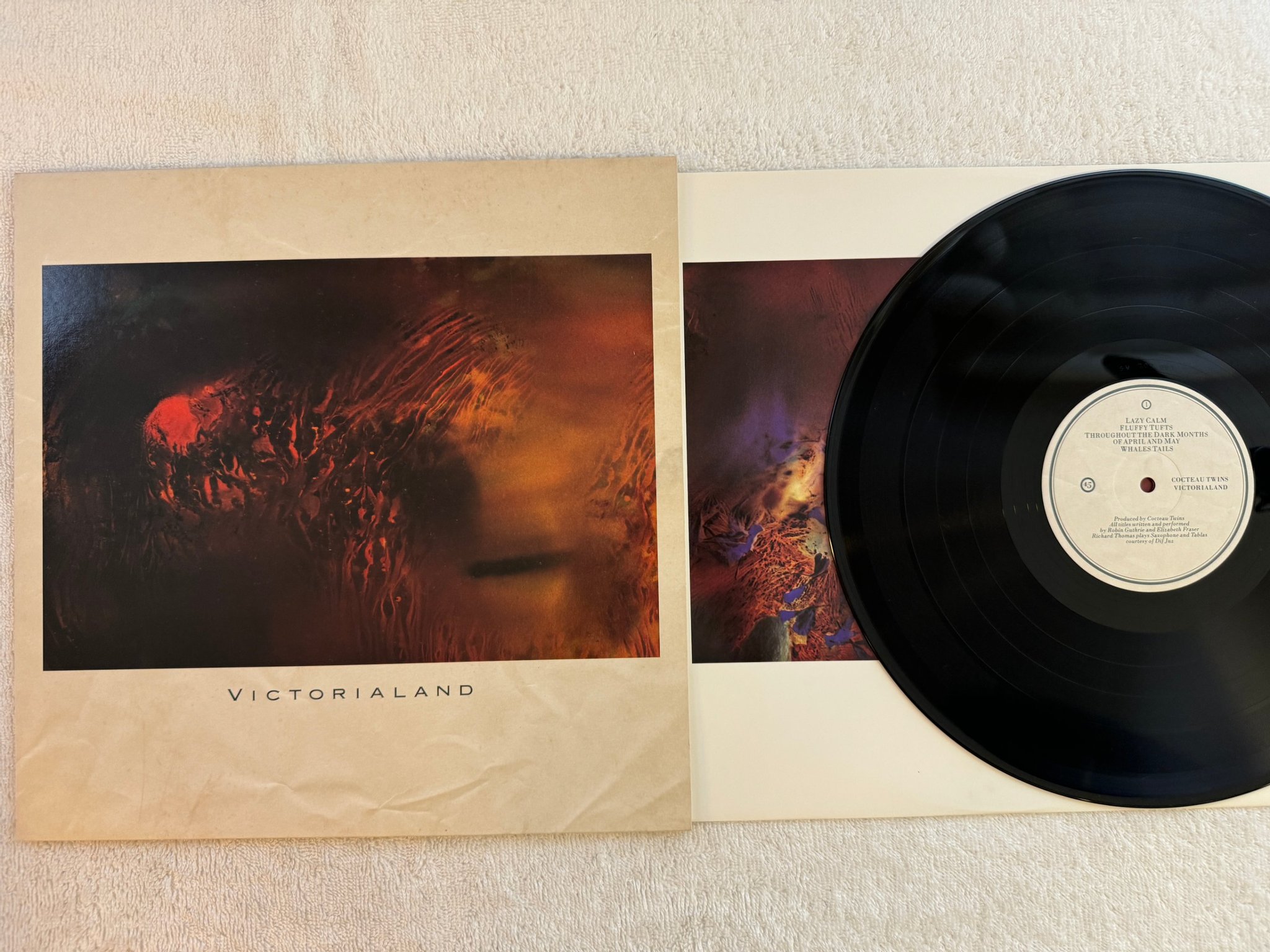 Omslagsbild för skivan COCTEAU TWINS Victorialand LP -86 UK 4AD CAD 602