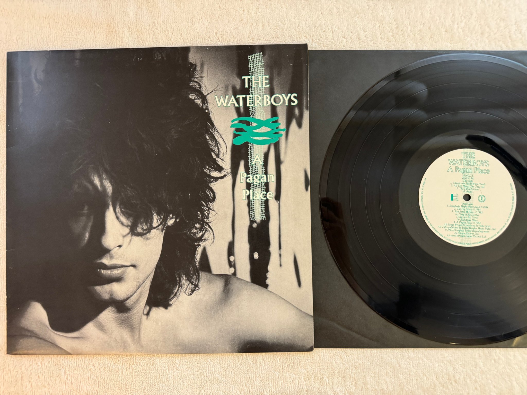 Omslagsbild för skivan THE WATERBOYS A Pagan Place LP -84 UK ENSIGN ENCL 3