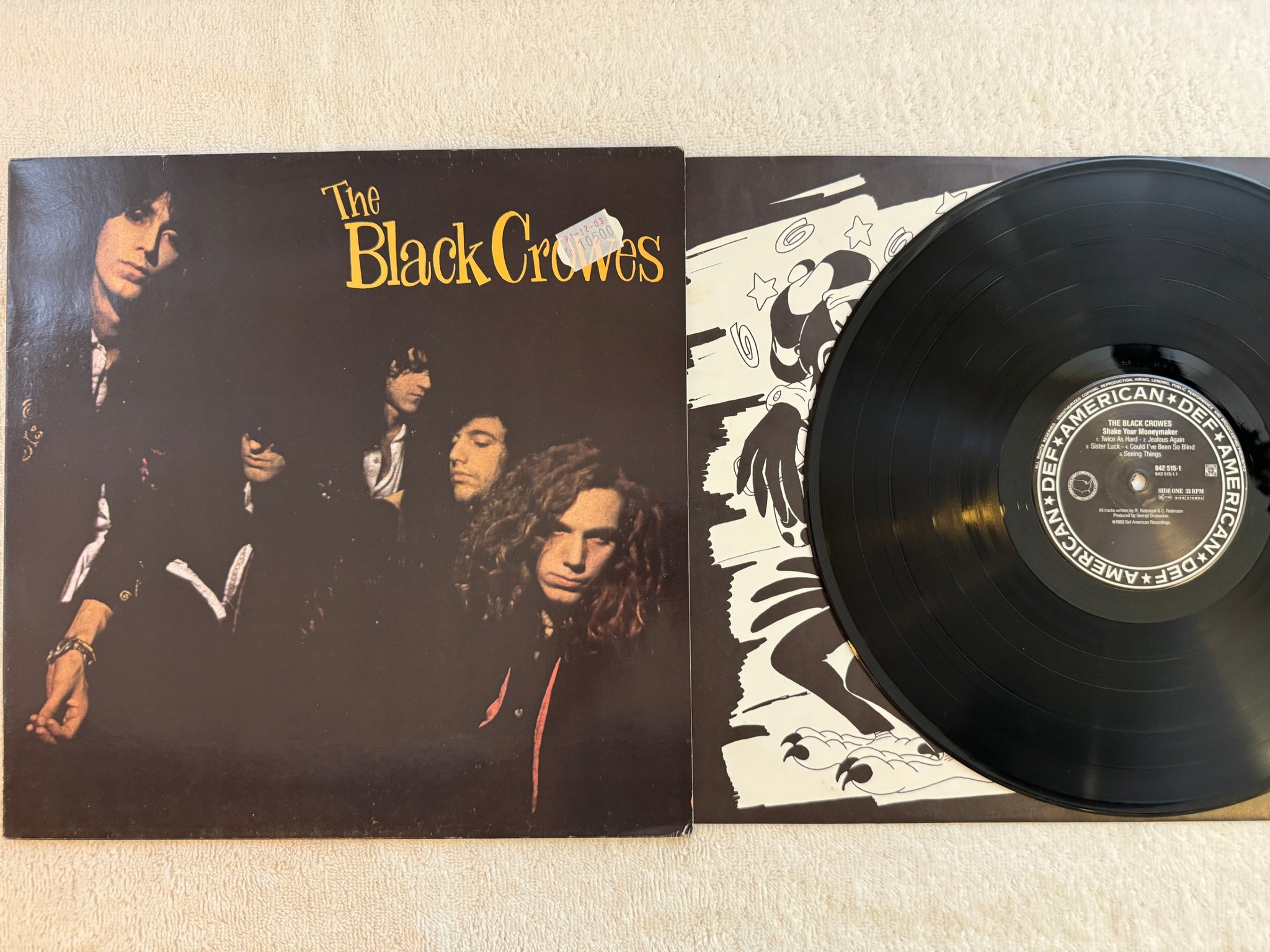 Omslagsbild för skivan THE BLACK CROWES Shake Your Money Maker LP -90 def american 842 515-1