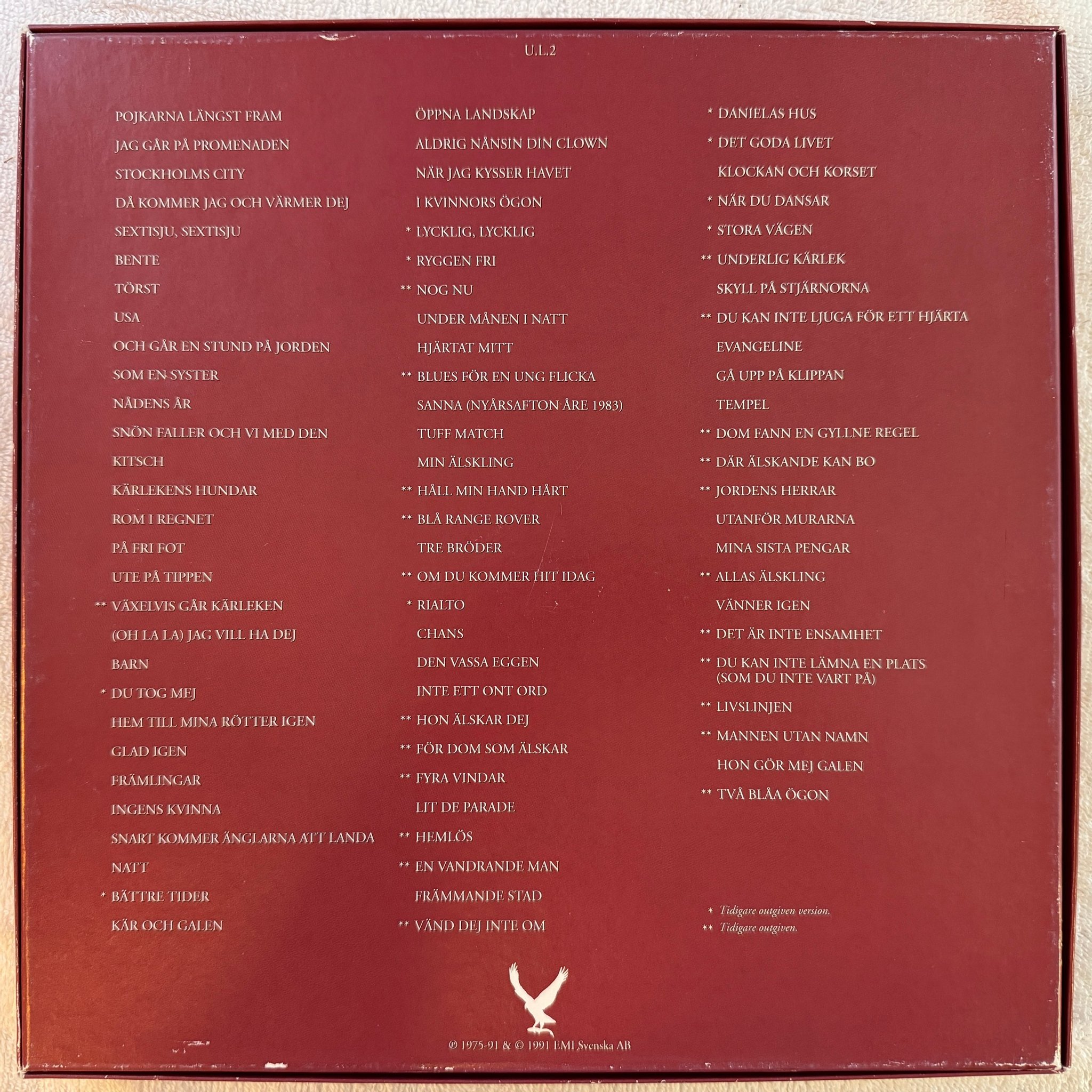 Omslagsbild för skivan ULF LUNDELL Livslinjen 8xLP box -91 EMI U.L.2