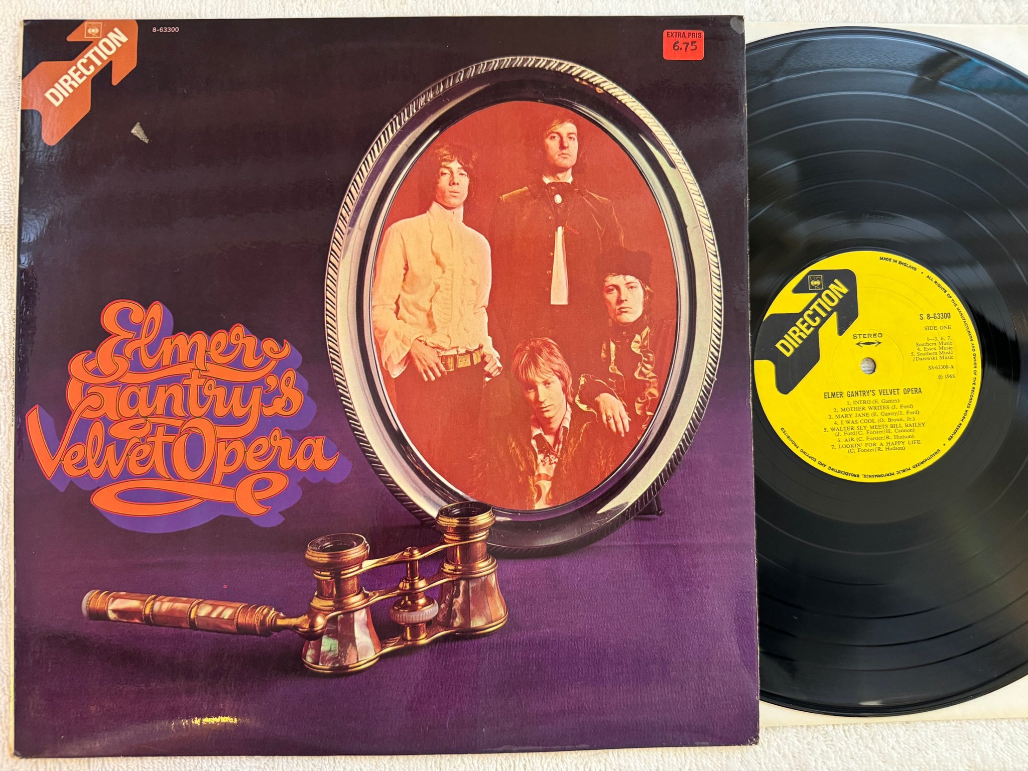 Omslagsbild för skivan ELMER GANTRY'S VELVET OPERA s/t LP -68 DIRECTION 8-63300 *** 2ND ISSUE ***