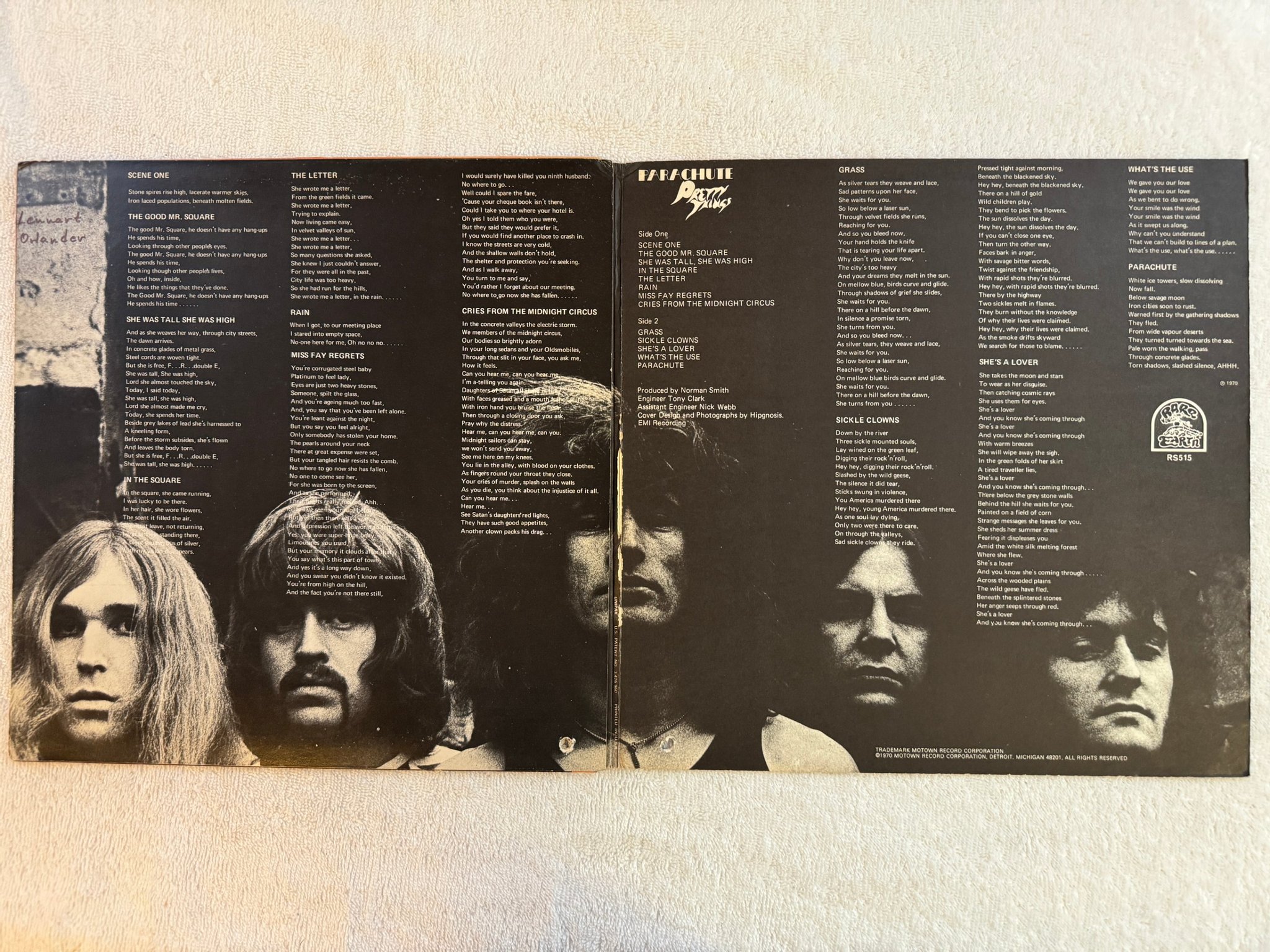 Omslagsbild för skivan THE PRETTY THINGS parachute LP -70 US RARE EARTH RS 515