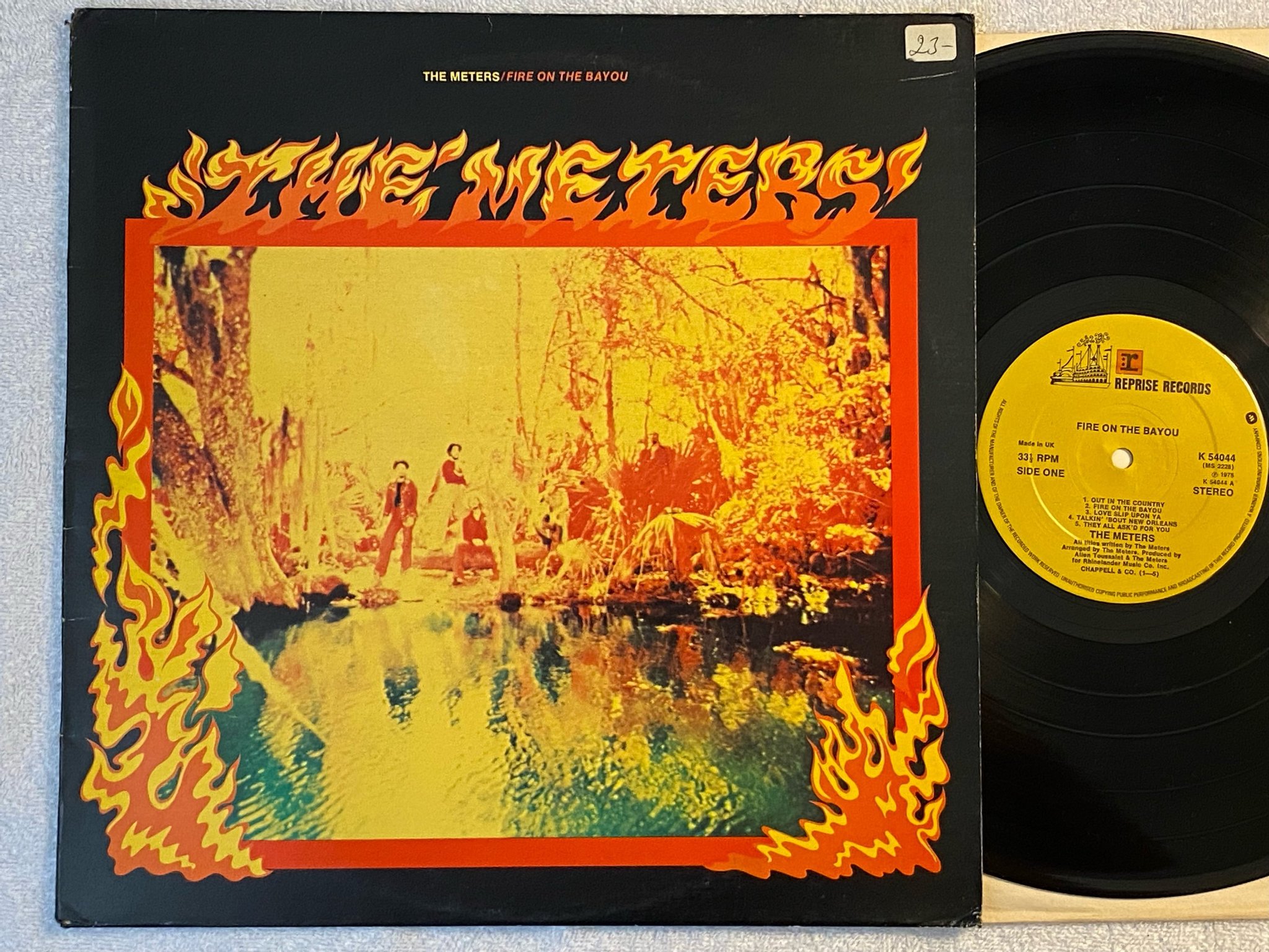 Omslagsbild för skivan THE METERS fire at the bayou LP -75 UK REPRISE K 54044