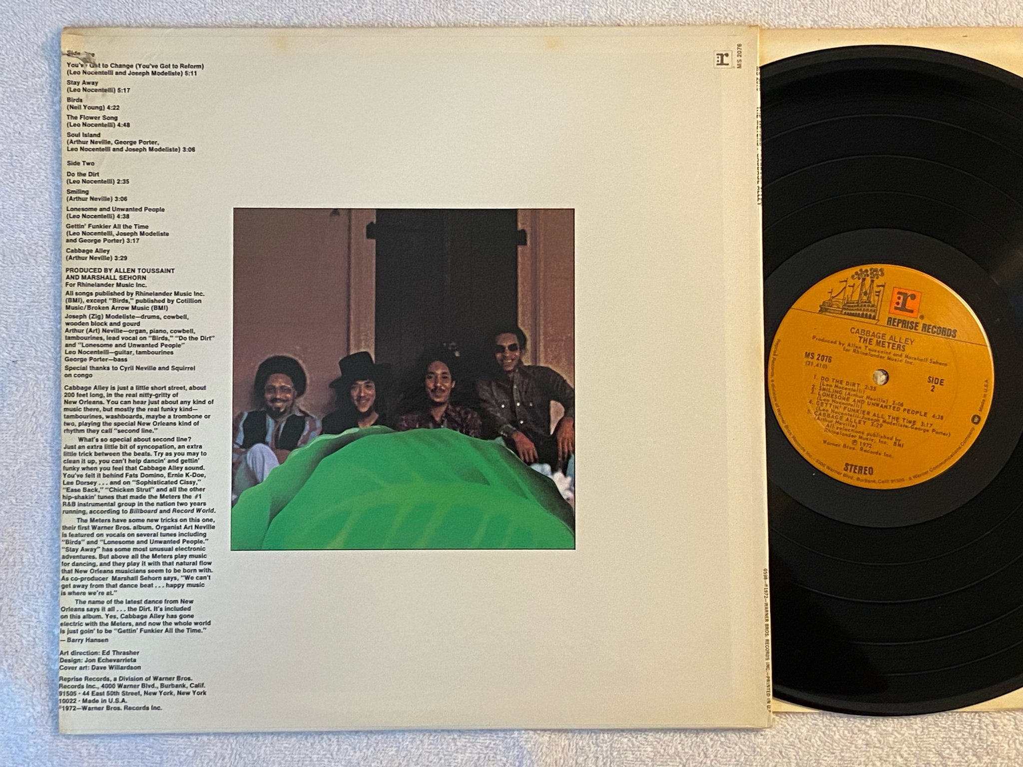 Omslagsbild för skivan THE METERS cabbage alley LP -72 US REPRISE MS 2076