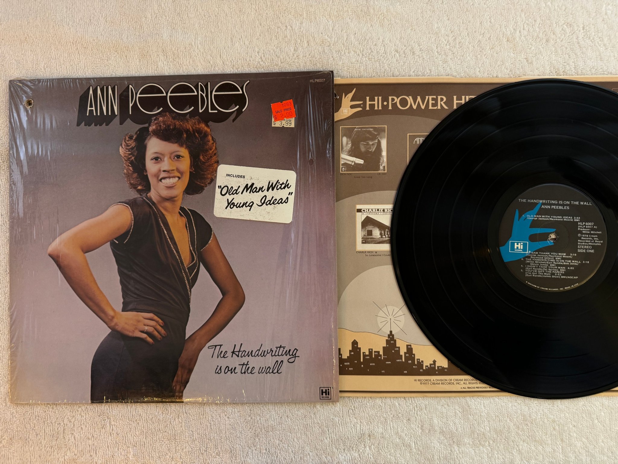 Omslagsbild för skivan ANN PEEBLES the handwriting in the wall LP -78 US HI RECORDS HLP 6007