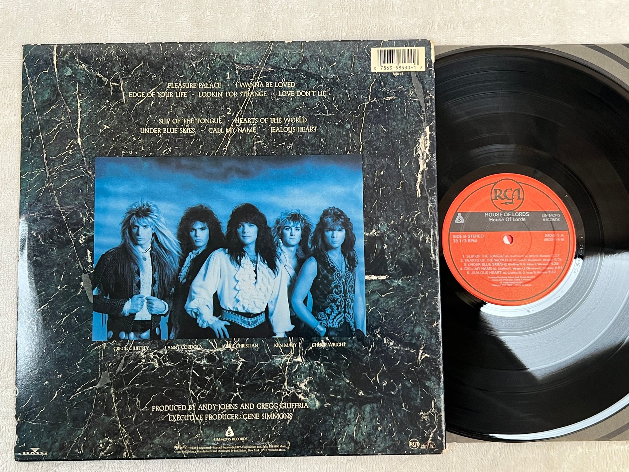 Omslagsbild för skivan HOUSE OF LORDS s/t LP -88 US RCA 8530-1-R