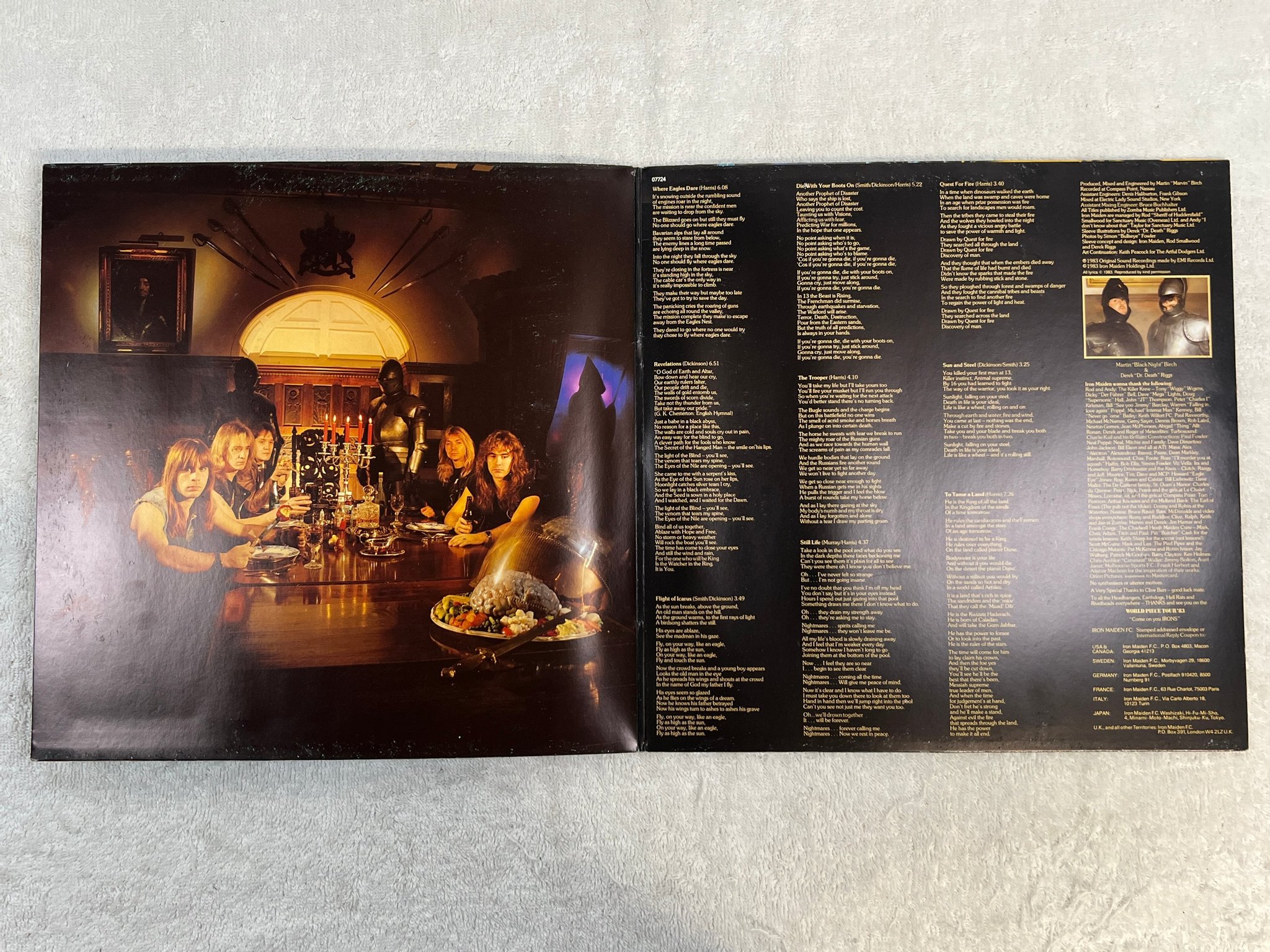 Omslagsbild för skivan IRON MAIDEN piece of mind LP -83 Hol EMI 1A 064-07724