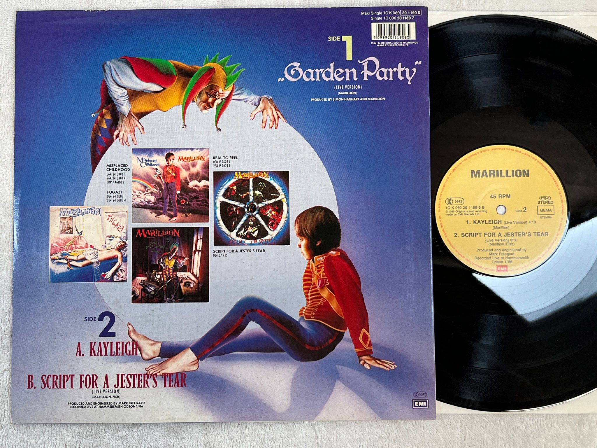 Omslagsbild för skivan MARILLION garden party 12" -84 EU EMI 1C K 060 2011906