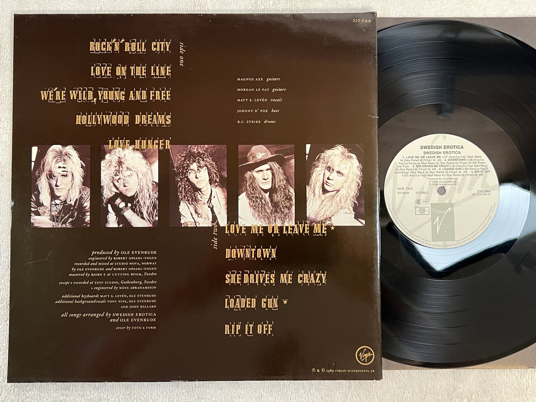 Omslagsbild för skivan SWEDISH EROTICA s/t LP -89 EU VIRGIN 210 044