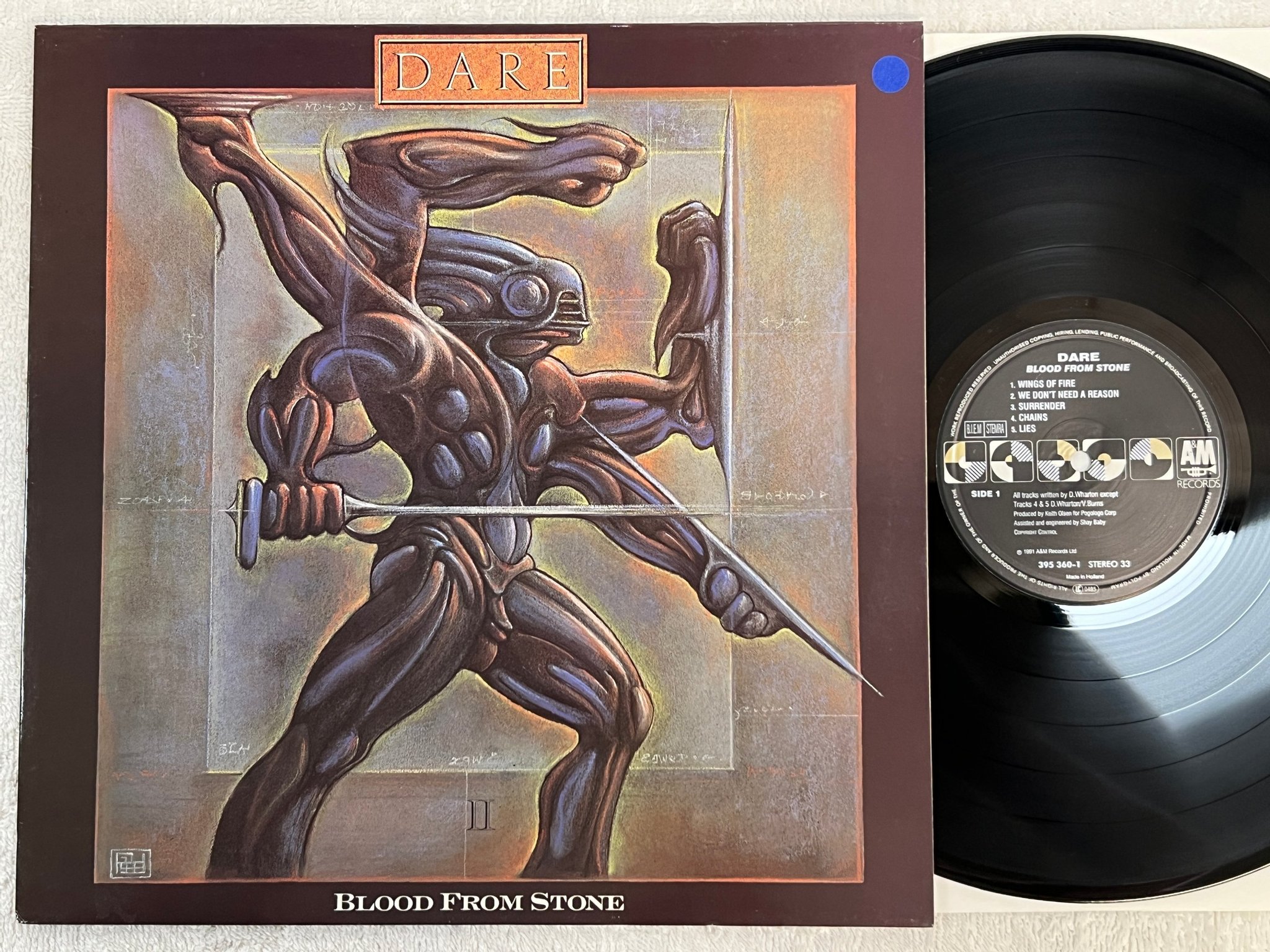 Omslagsbild för skivan DARE blood from stone LP -91 EU A&M 395 360-1