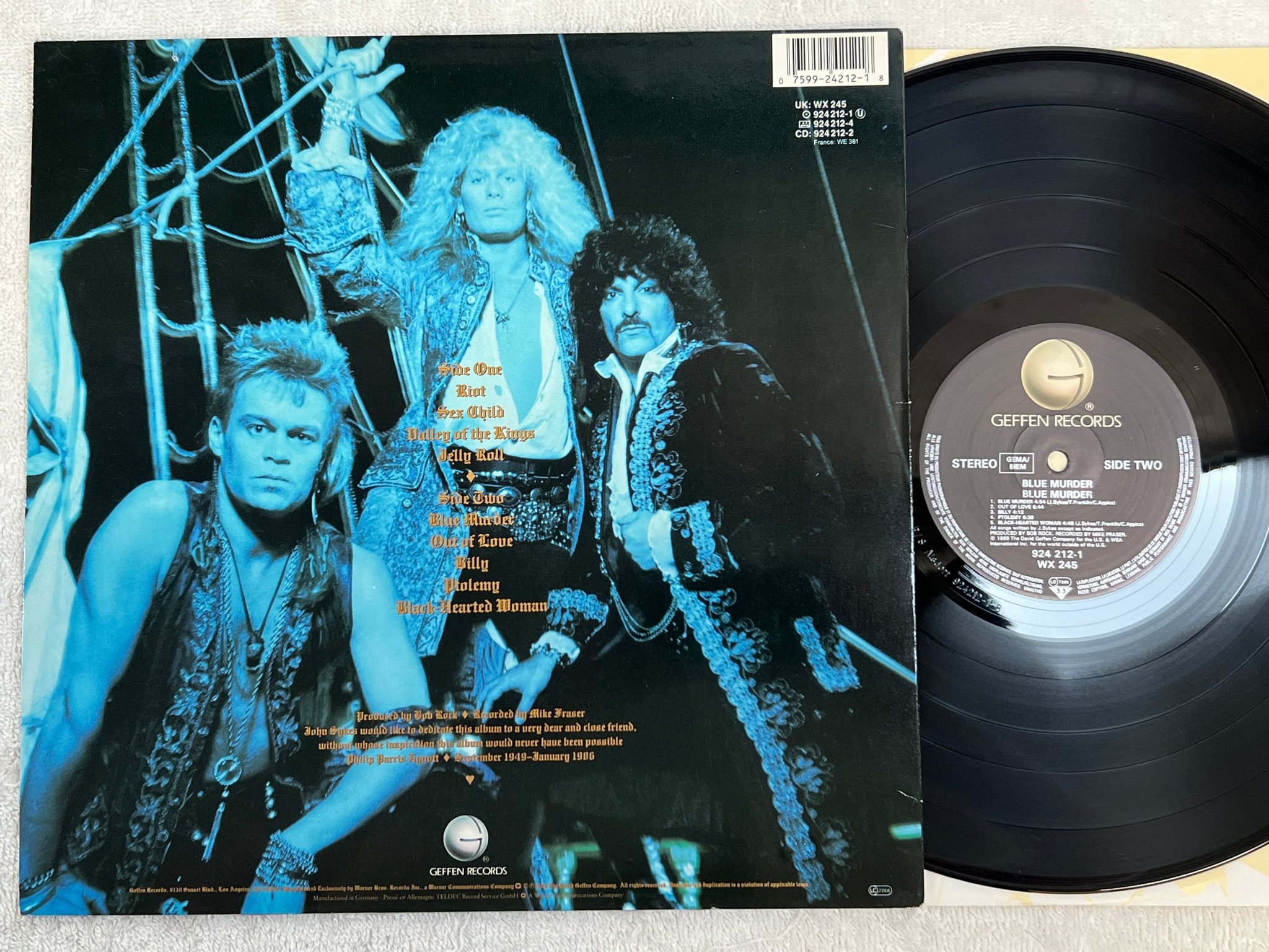 Omslagsbild för skivan BLUE MURDER s/t LP -89 EU GEFFEN 924 212-1