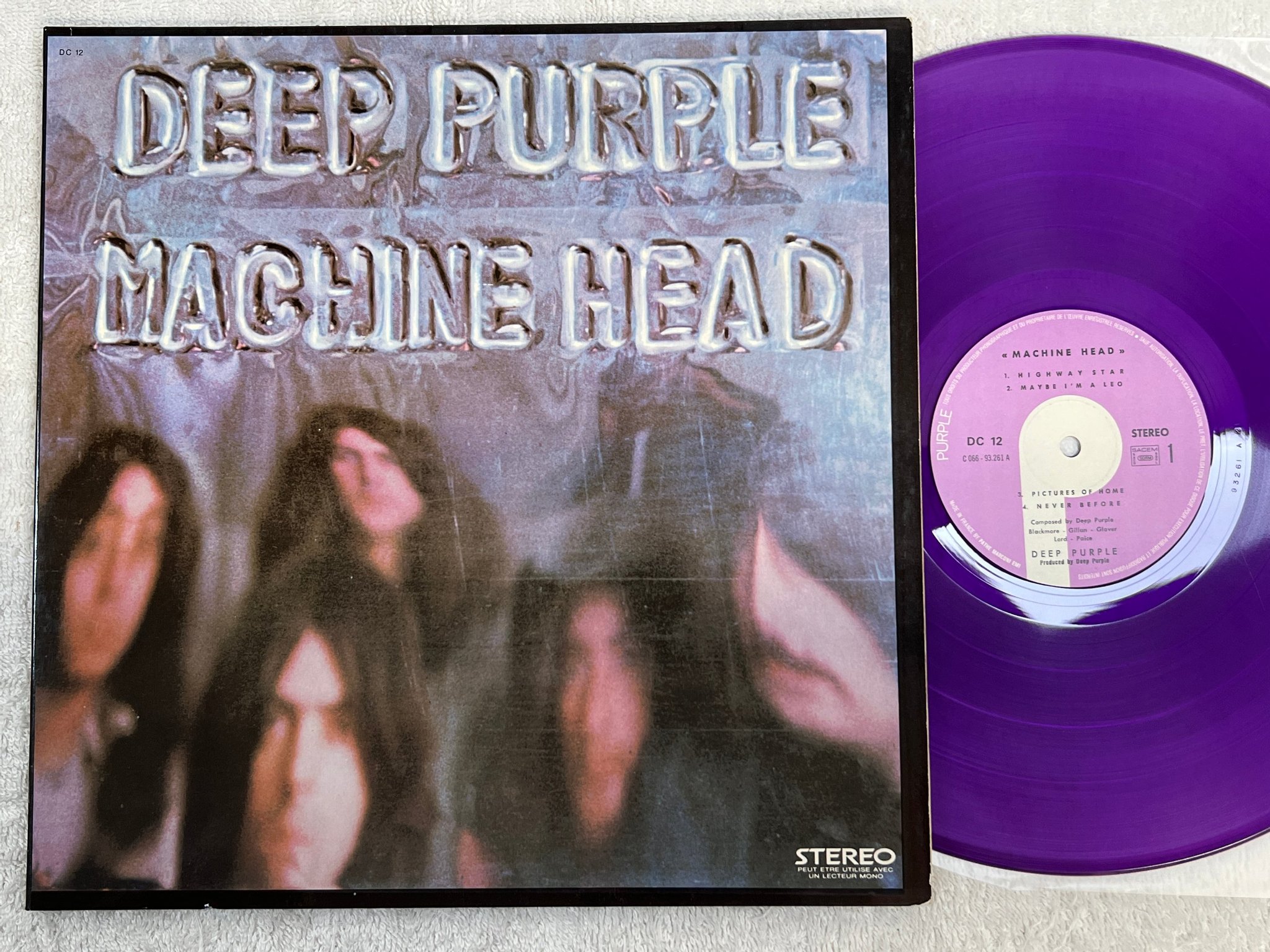 Omslagsbild för skivan DEEP PURPLE machine head LP France PURPLE DC 12 *** PURPLE VINYL ***