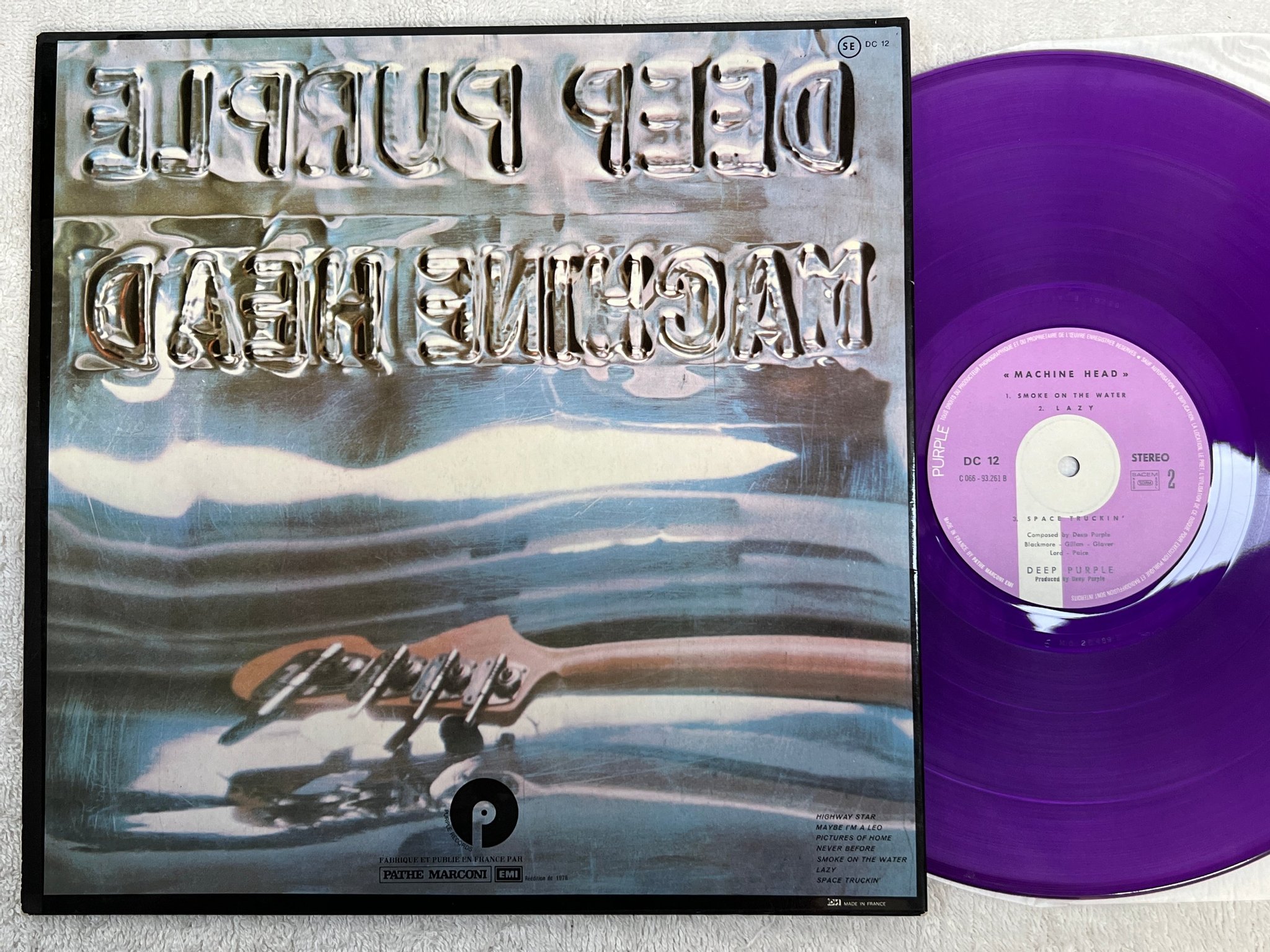 Omslagsbild för skivan DEEP PURPLE machine head LP France PURPLE DC 12 *** PURPLE VINYL ***