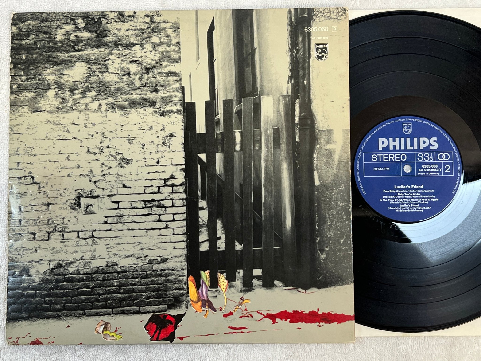 Omslagsbild för skivan LUCIFER'S FRIEND s/t LP -70 Ger PHILIPS 6305 068 *** RARE HARD ROCK ***