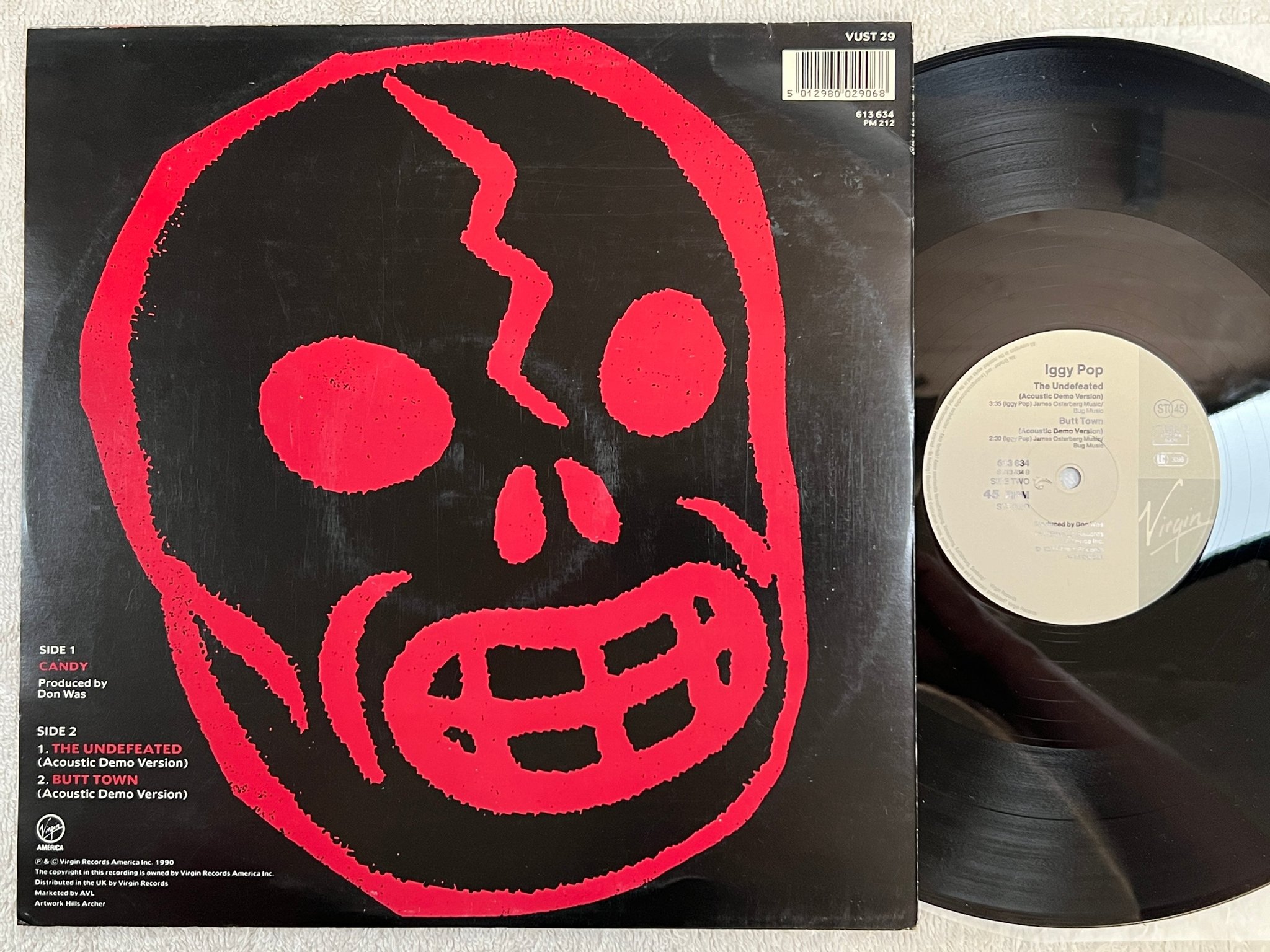 Omslagsbild för skivan IGGY POP candy 12"single -90 EU VIRGIN 613634