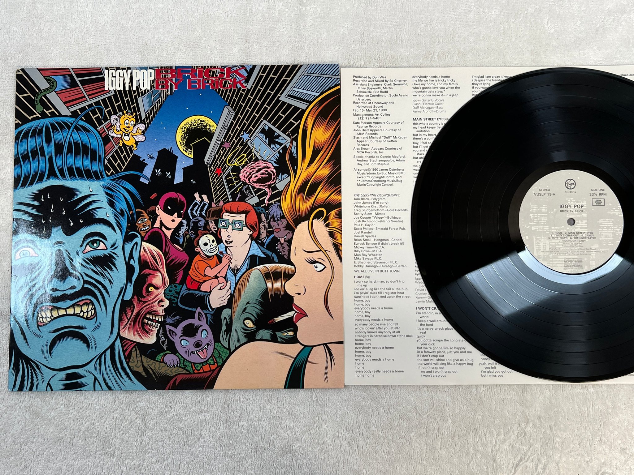 Omslagsbild för skivan IGGY POP brick by brick LP -90 EU VIRGIN VUSLP 19