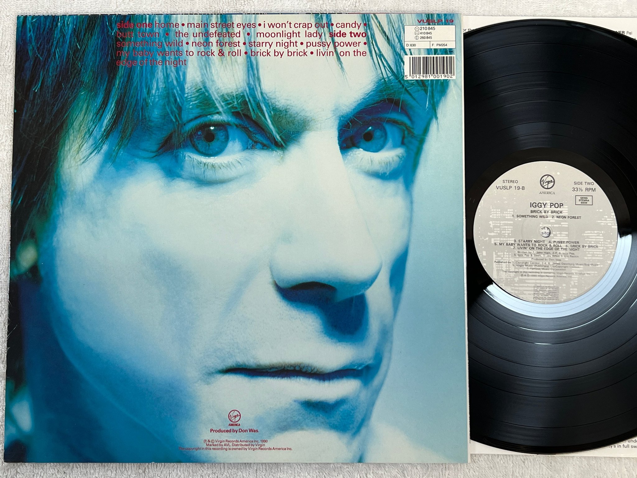 Omslagsbild för skivan IGGY POP brick by brick LP -90 EU VIRGIN VUSLP 19