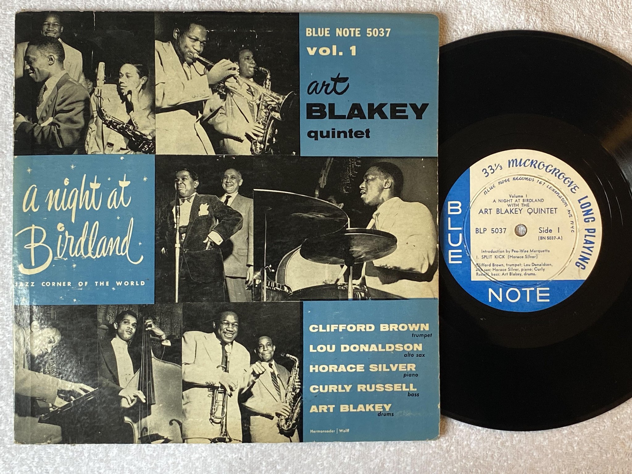 Omslagsbild för skivan ART BLAKEY QUINTET A Night At Birdland vol 1 10"LP -54 US BLUE NOTE BLP 5037