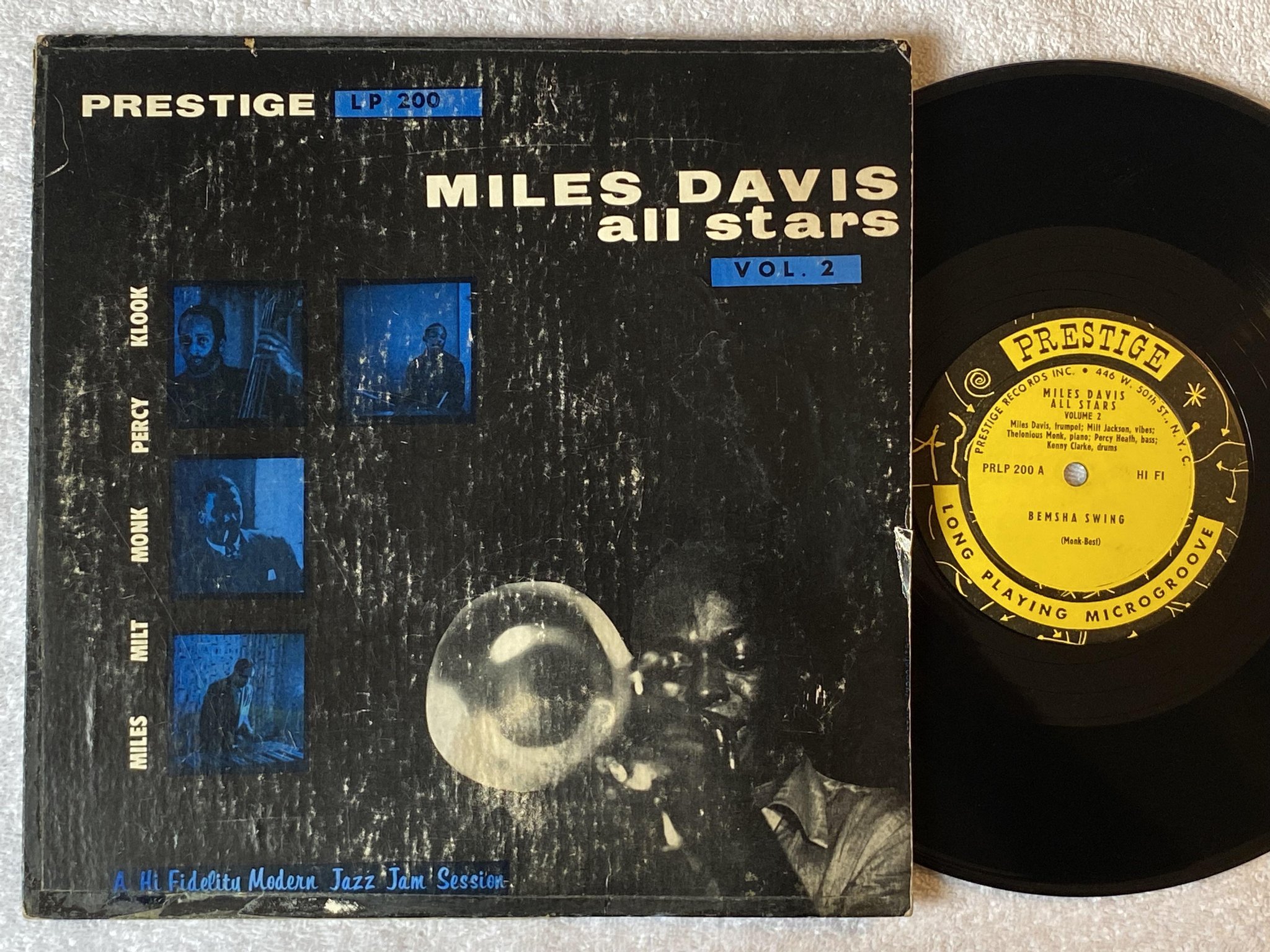 Omslagsbild för skivan MILES DAVIS ALL STARS volume 2 10"LP -55 US PRESTIGE PRLP 200
