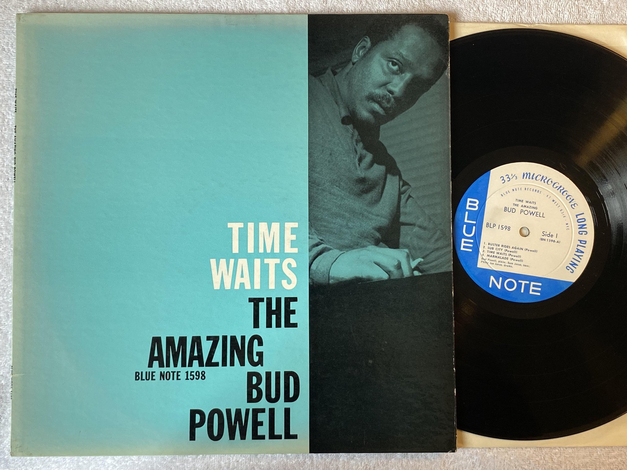 Omslagsbild för skivan BUD POWELL Time Waits LP -58 US BLUE NOTE BLP 1598 47 West 63rd ** R A R E **