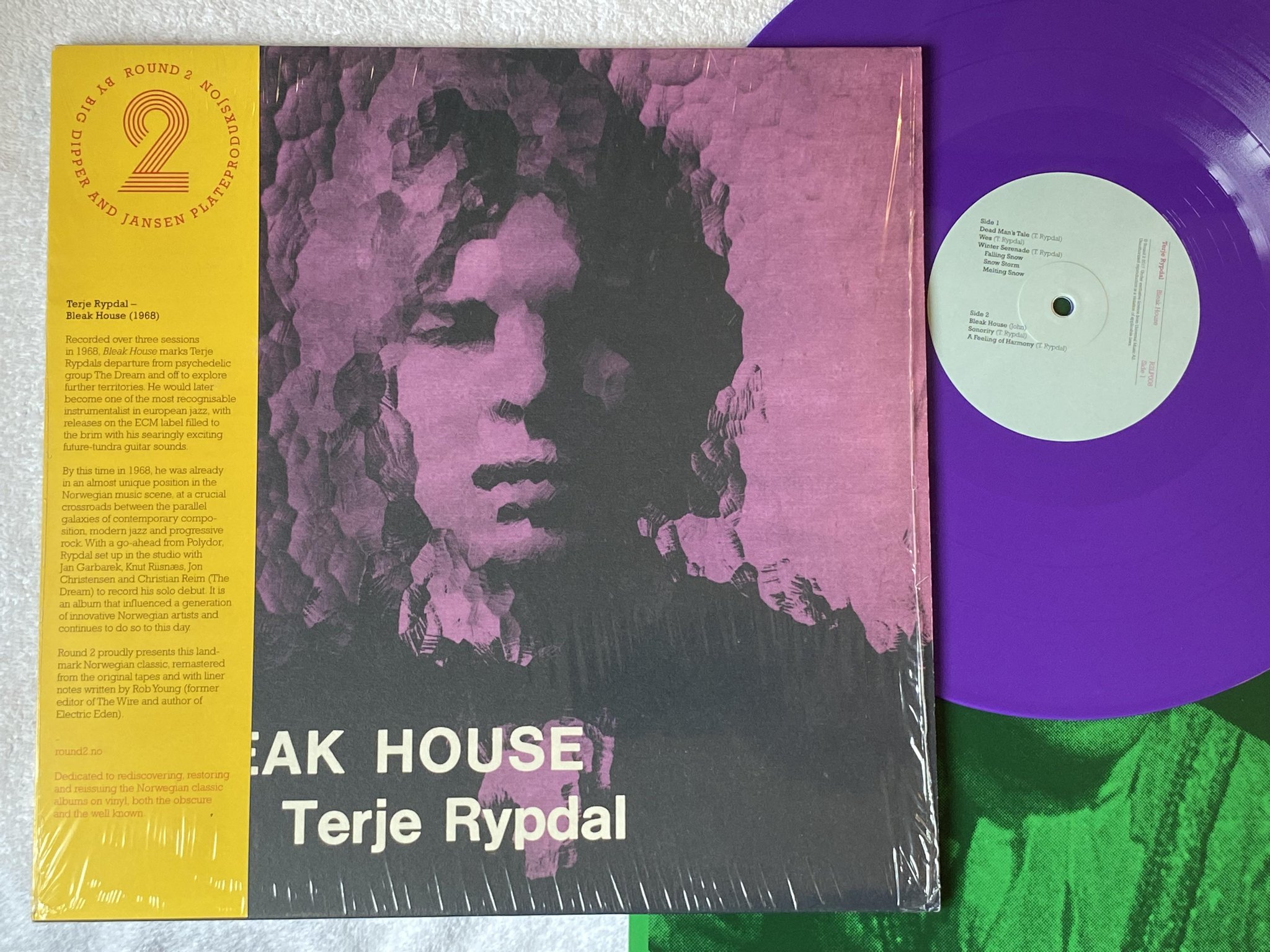 Omslagsbild för skivan TERJE RYPDAL Bleak House LP RE 2017 round2 R2LP008LTD *** PURPLE VINYL ***