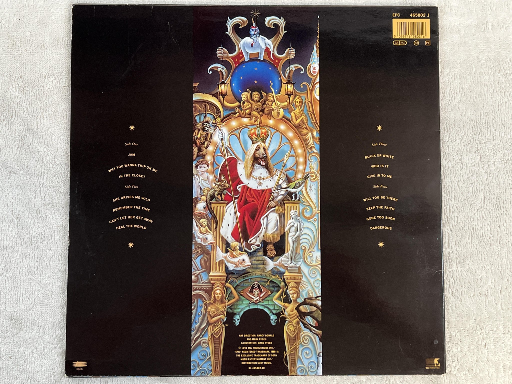 Omslagsbild för skivan MICHAEL JACKSON dangerous 2xLP -91 Hol EPIC 4658021