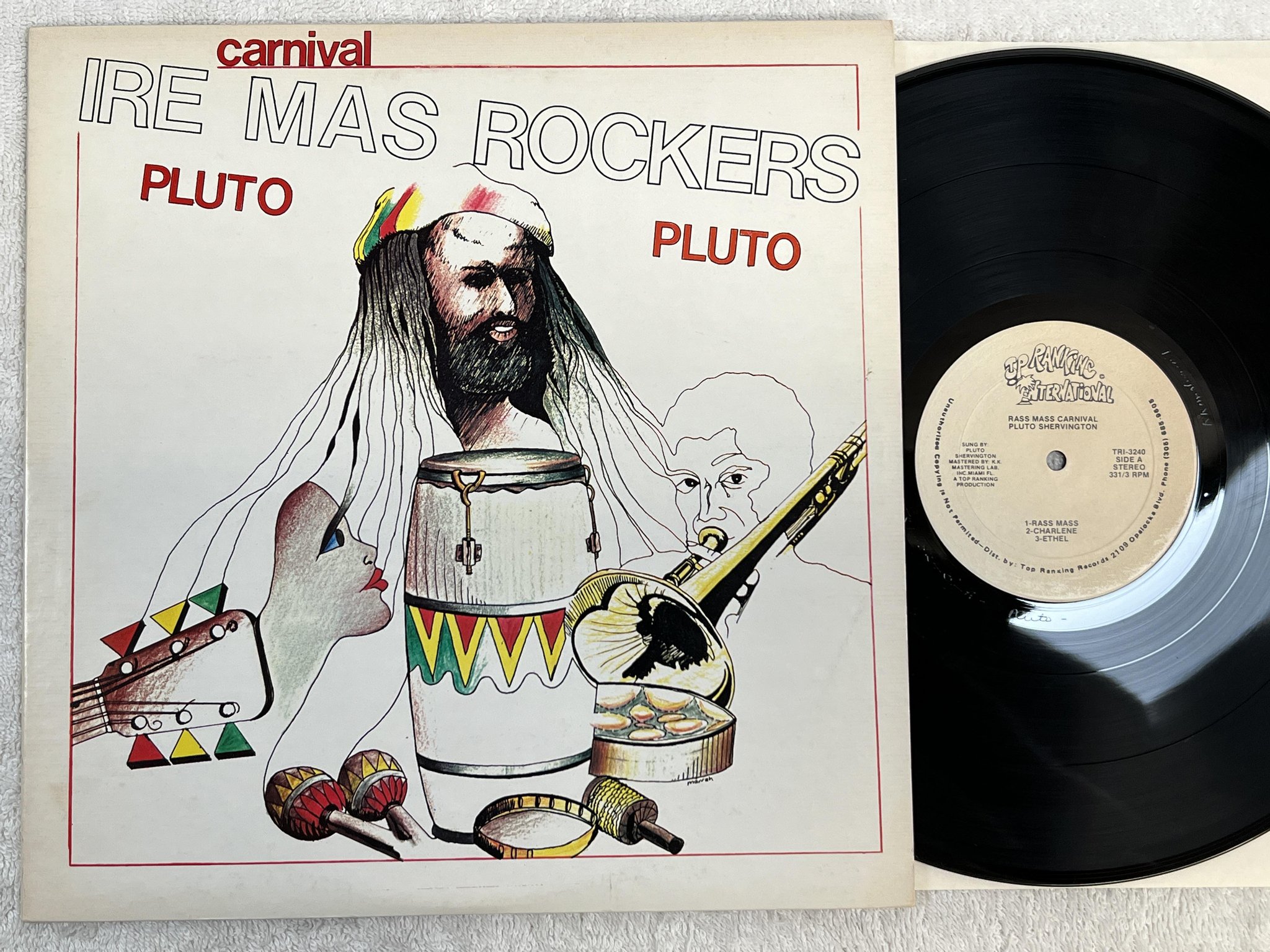 Omslagsbild för skivan PLUTO SHERVINGTON Ire Mas Rockers Carnival LP -81 US TOP RANKING TRI-3240