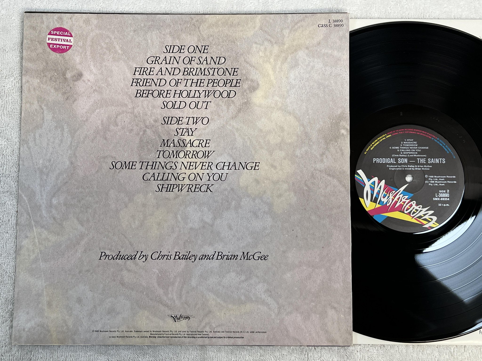 Omslagsbild för skivan THE SAINTS prodigal son LP -88 Australia MUSHROOM L-38890