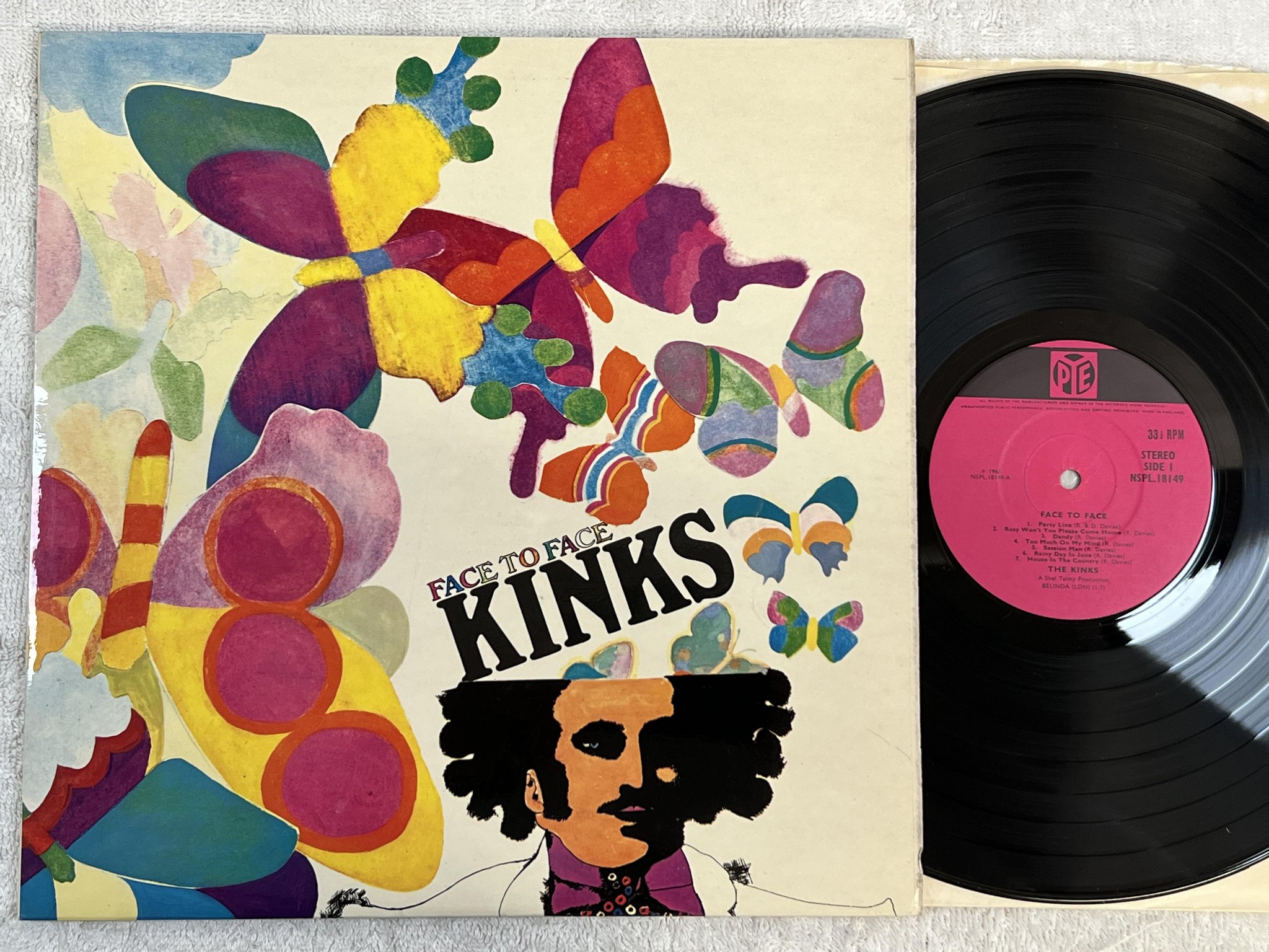 Omslagsbild för skivan THE KINKS face to face LP -66 UK PYE NSLP 18149