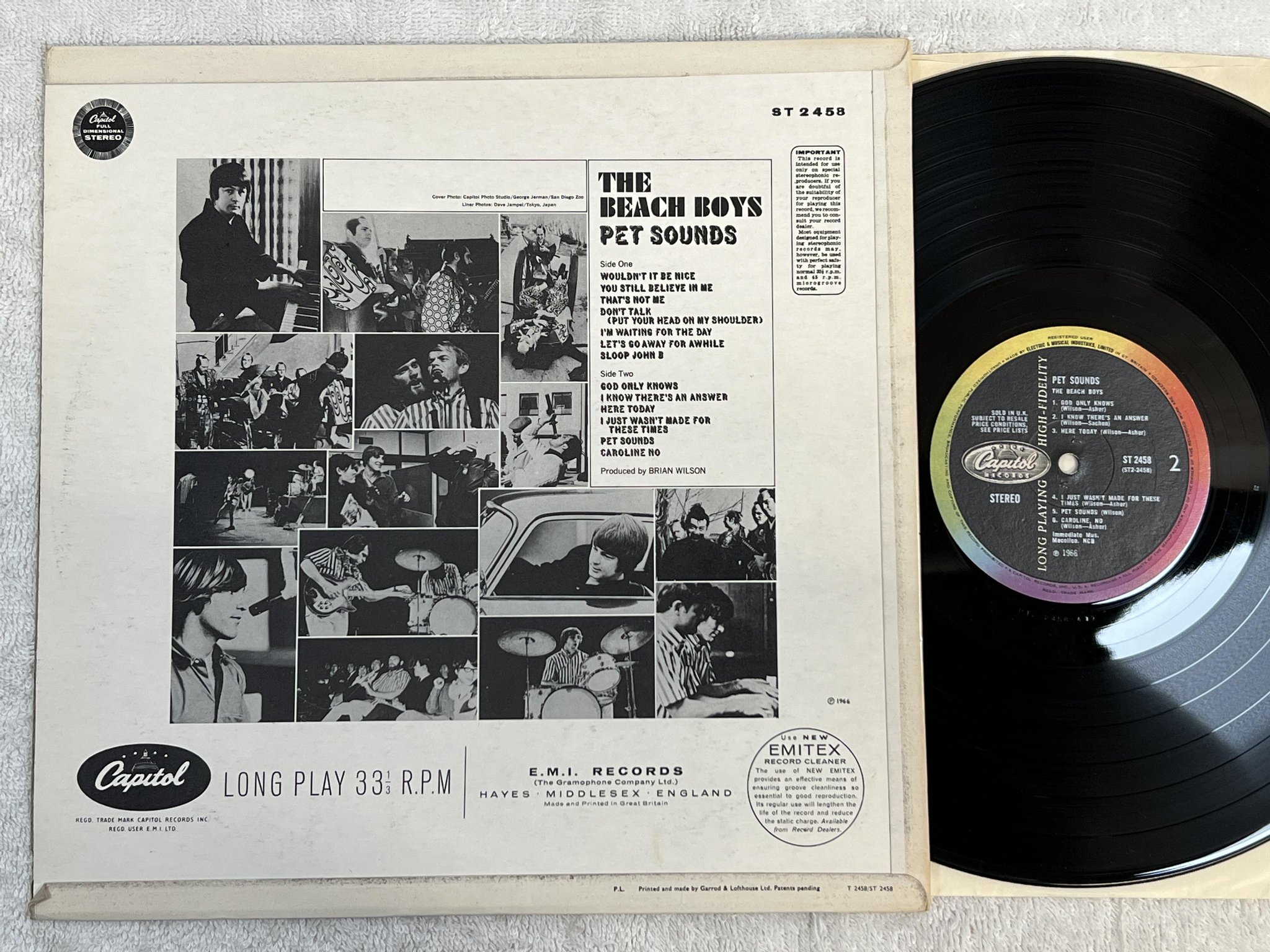 Omslagsbild för skivan THE BEACH BOYS pet sounds LP -66 UK CAPITOL ST 2458 *** C L A S S I C ***